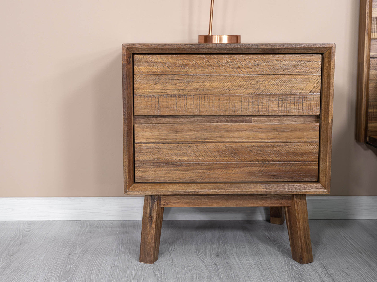 Gia 2 Drawer Nightstand - Warm Pecan
