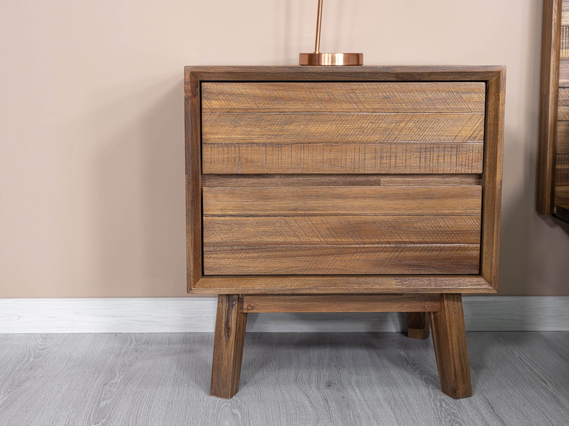 Gia 2 Drawer Nightstand - Warm Pecan