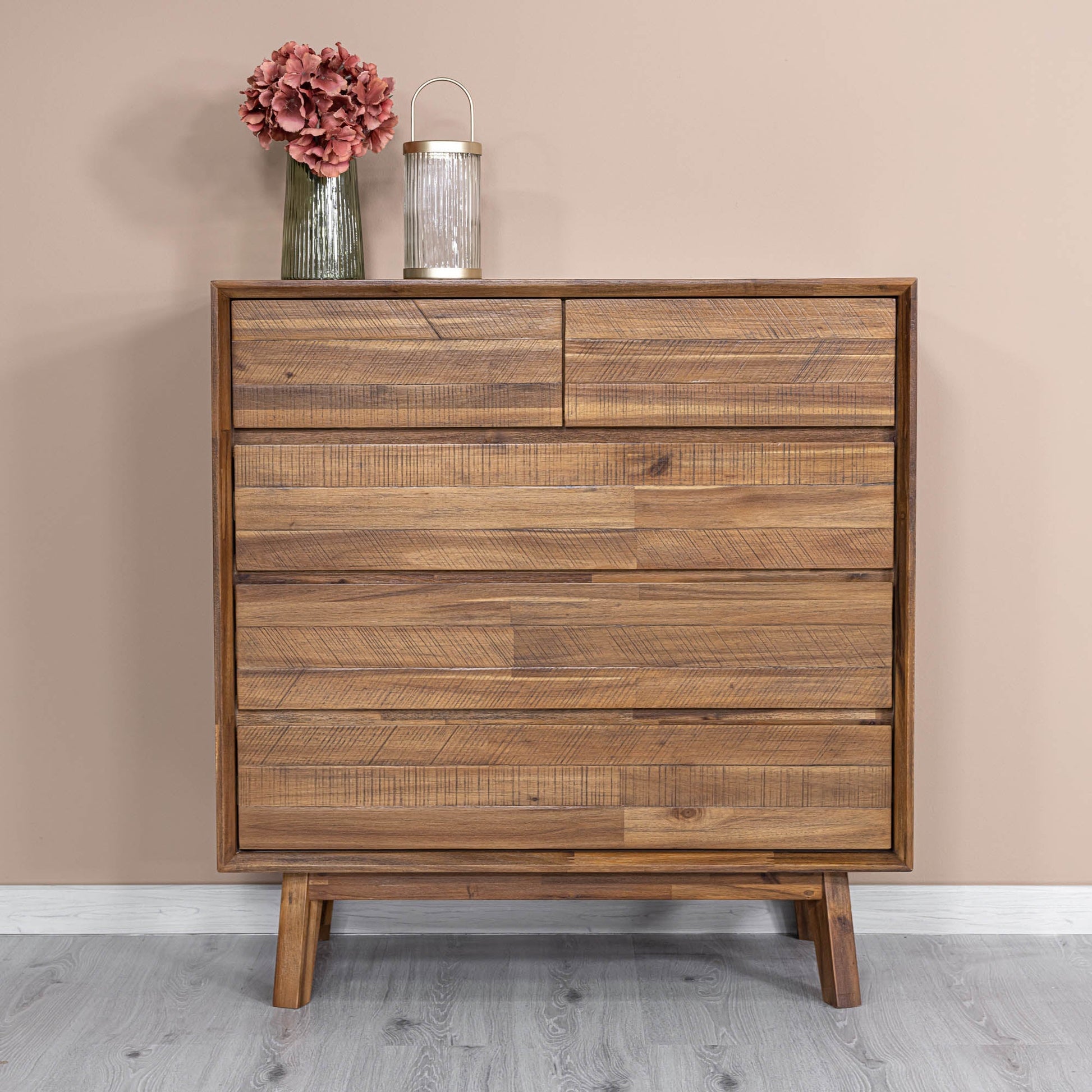 Gia 5 Drawer Chest - Warm Pecan