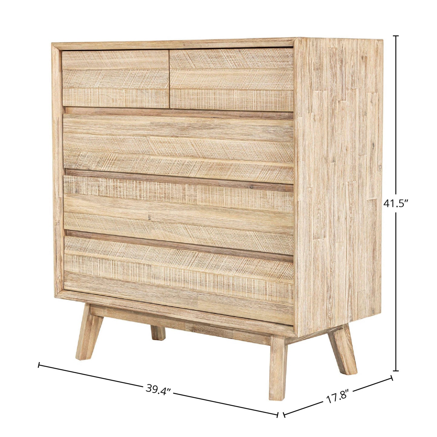 Gia 5 Drawer Chest - Light Driftwood