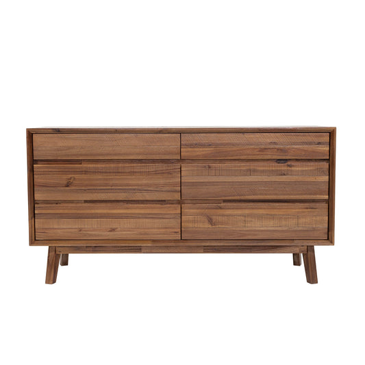 Gia 6 Drawer Dresser - Warm Pecan