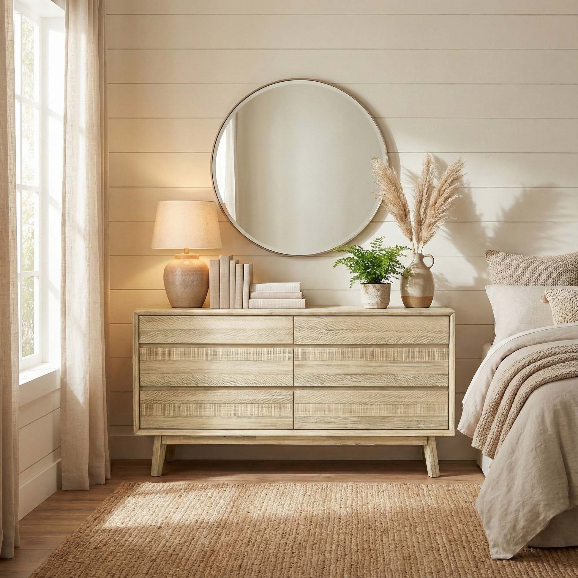 Gia 6 Drawer Dresser - Light Driftwood