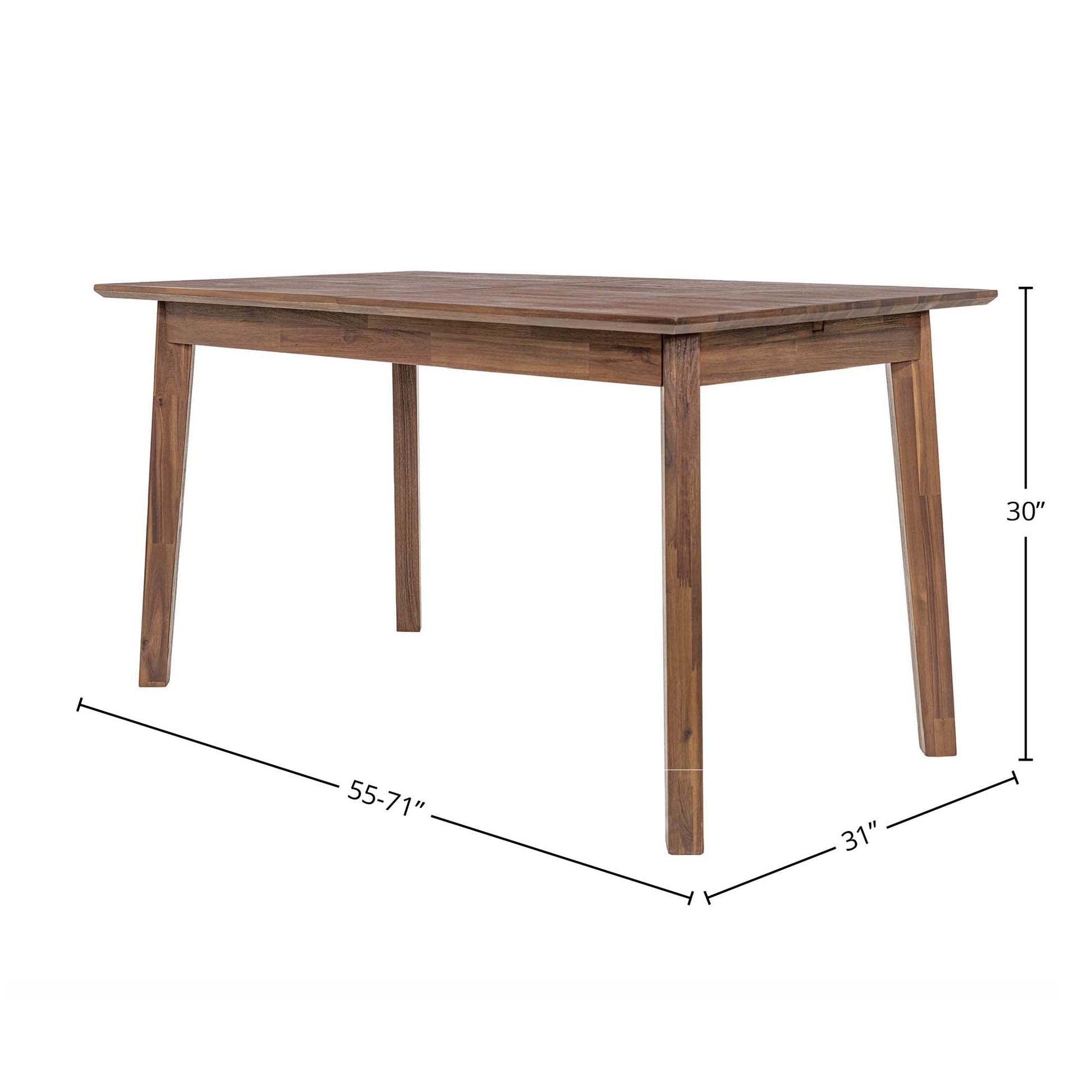 Gia Small Extension Dining Table w/ Butterfly System 55/71” - Warm Pecan