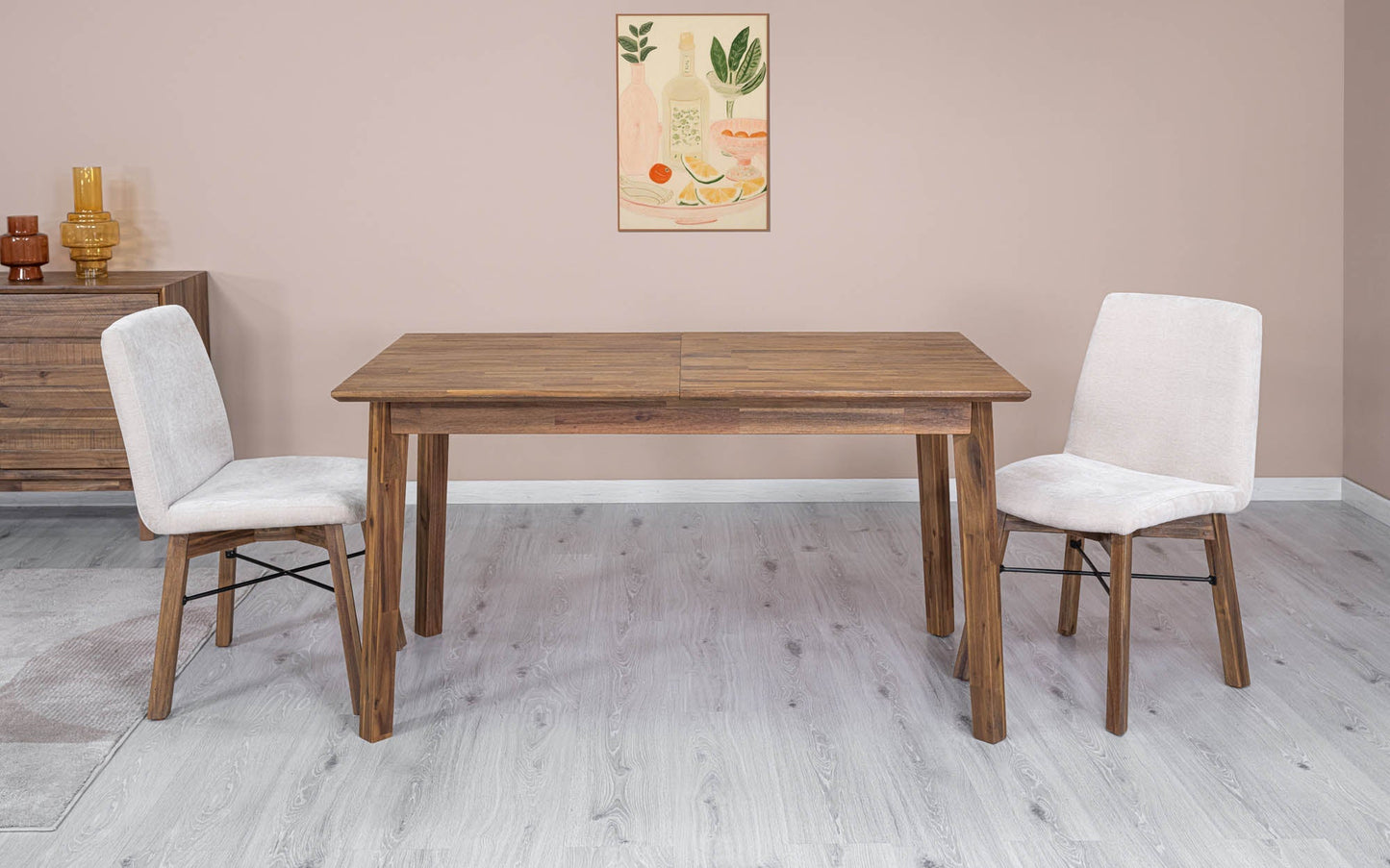 Gia Small Extension Dining Table w/ Butterfly System 55/71” - Warm Pecan
