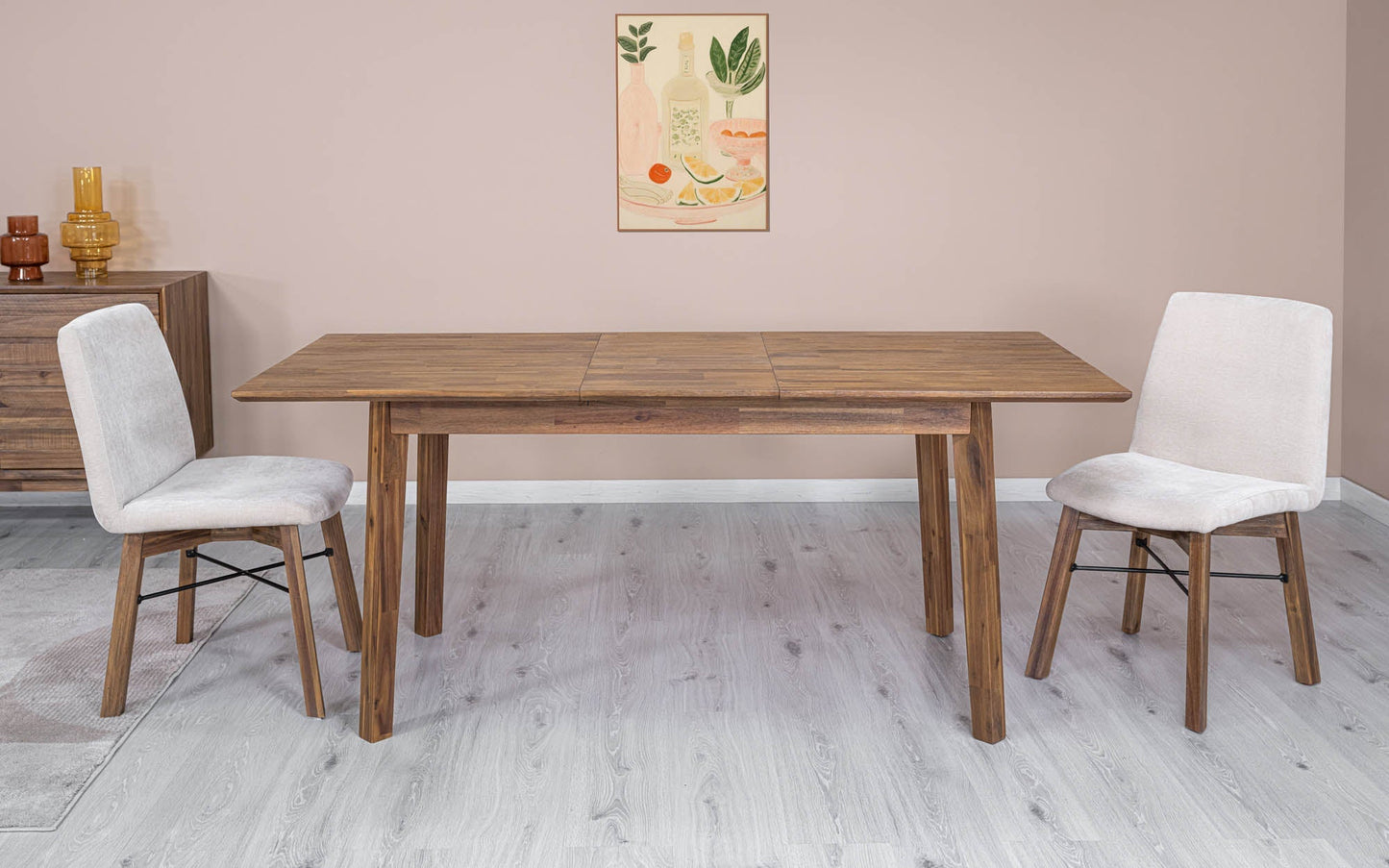 Gia Small Extension Dining Table w/ Butterfly System 55/71” - Warm Pecan