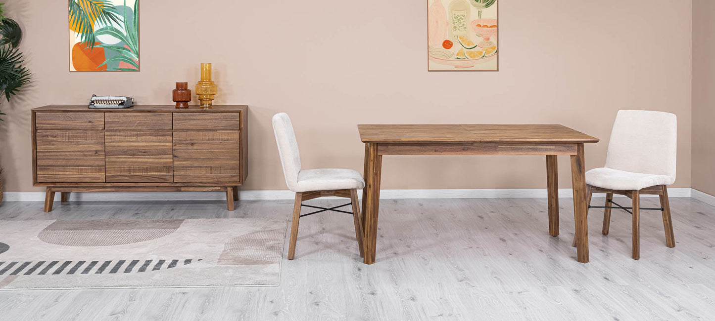 Gia Small Extension Dining Table w/ Butterfly System 55/71” - Warm Pecan