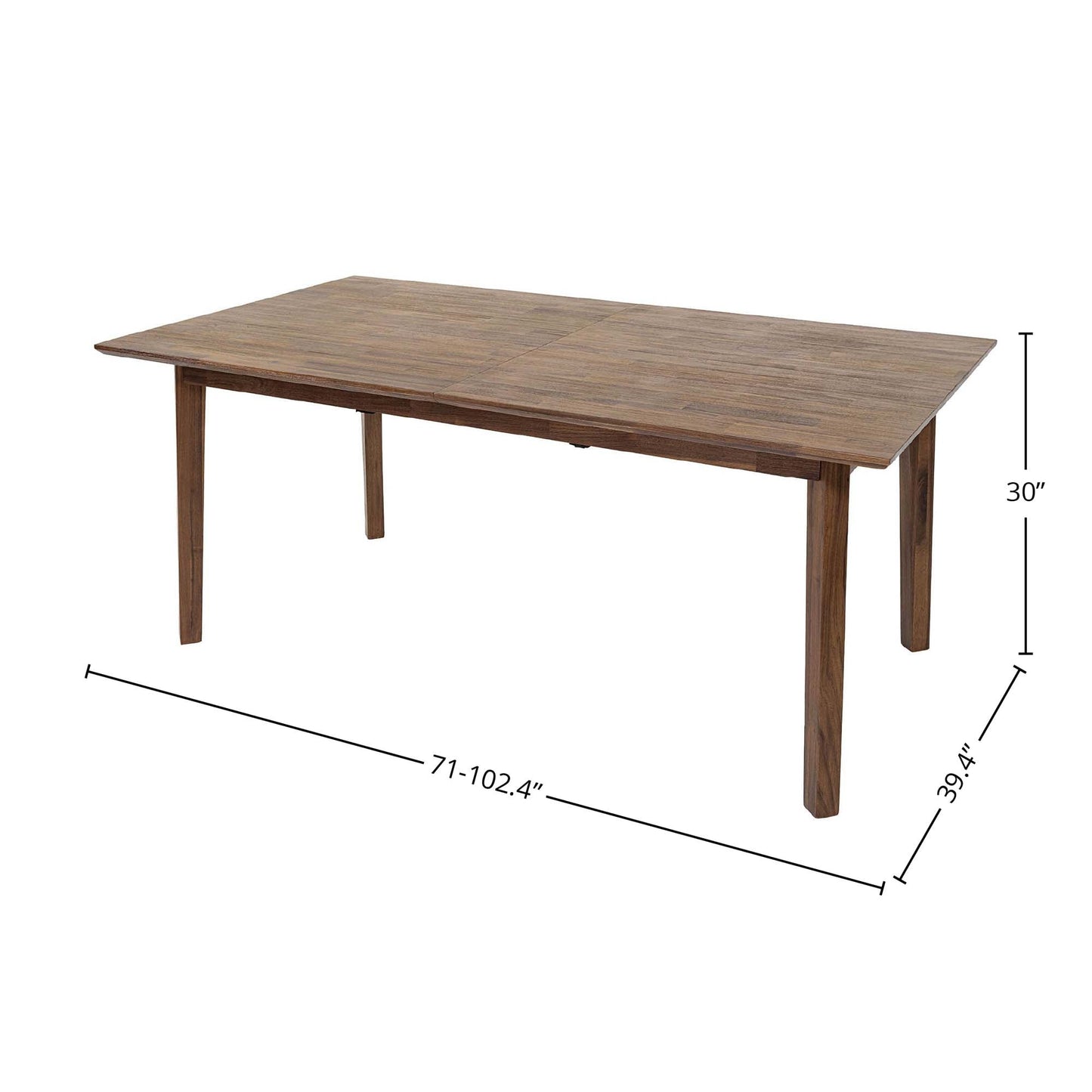 Gia Extension Dining Table 71/102" - Warm Pecan
