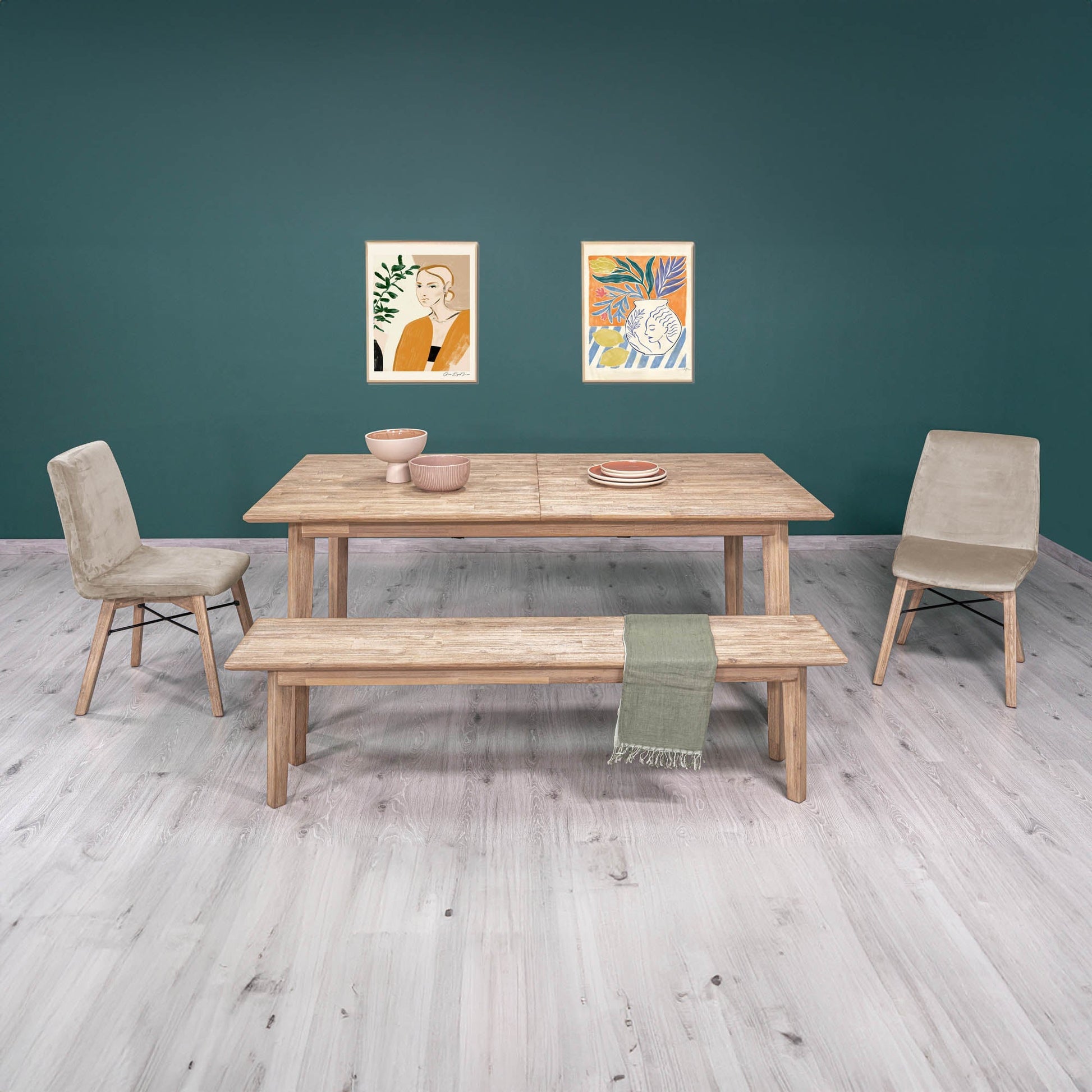 Gia Extension Dining Table 71/102" - Light Driftwood