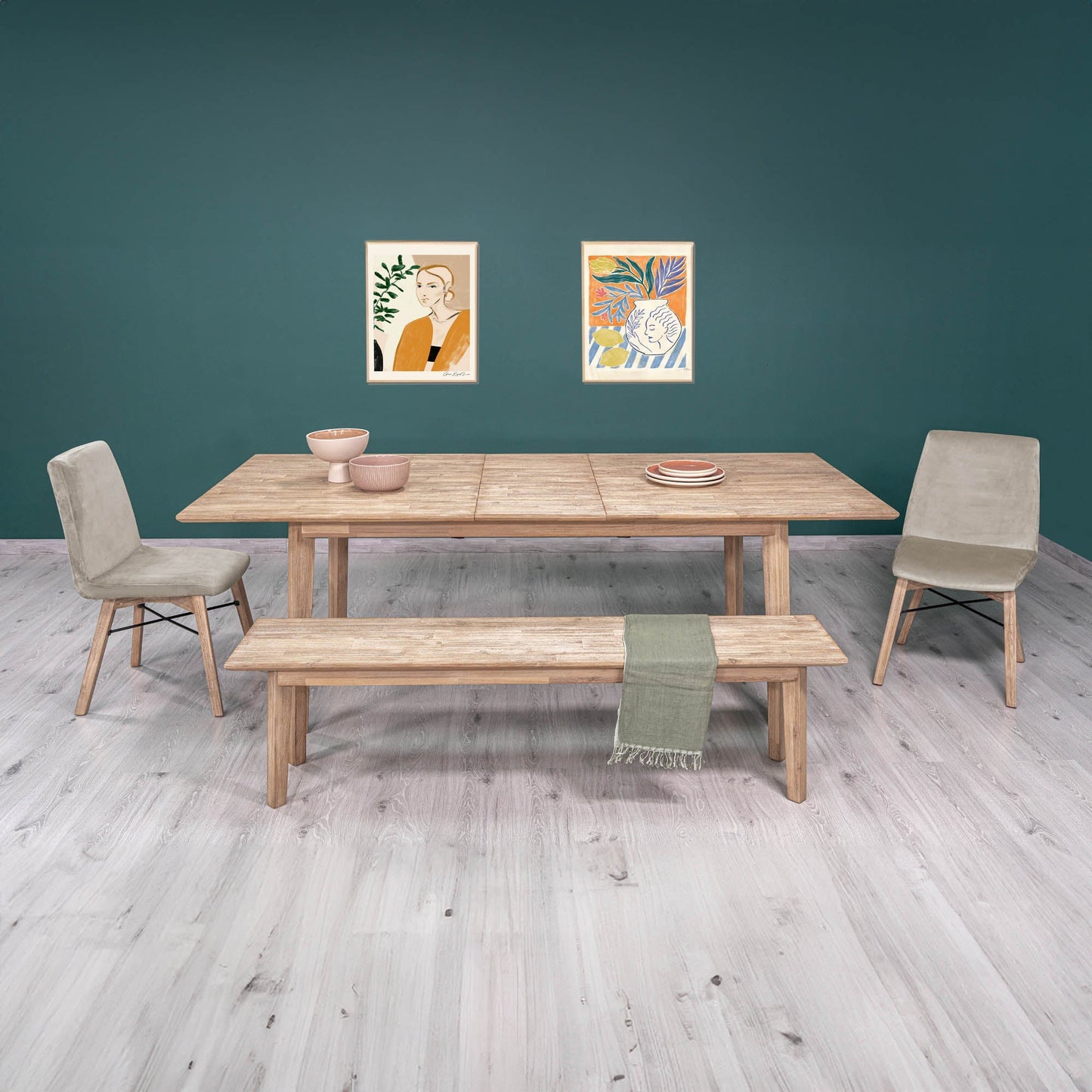 Gia Extension Dining Table 71/102" - Light Driftwood