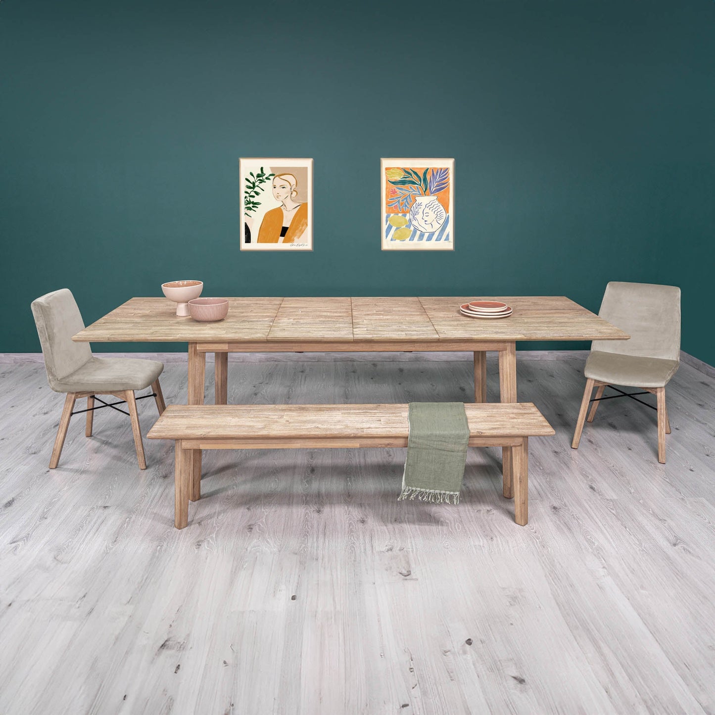Gia Extension Dining Table 71/102" - Light Driftwood