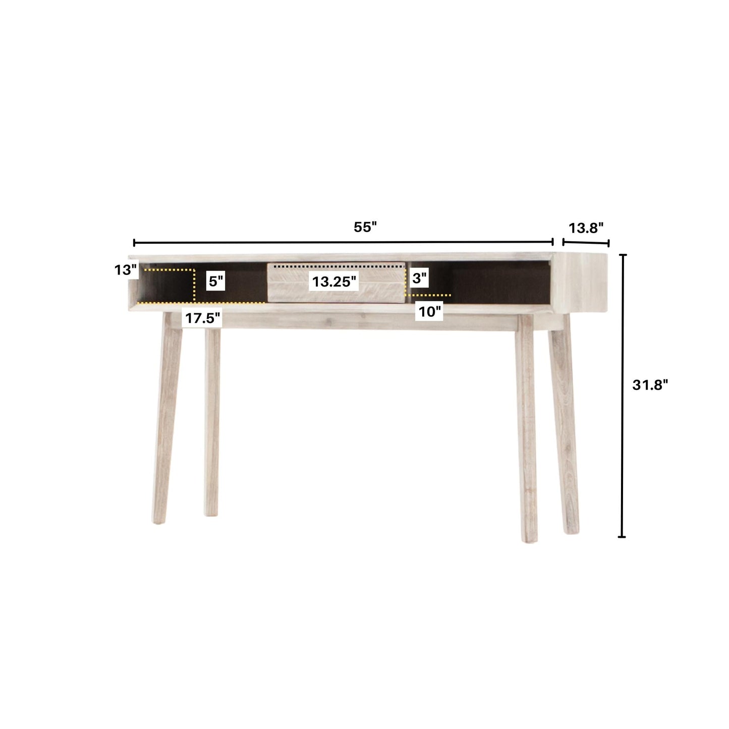 Gia Console Table - Light Driftwood