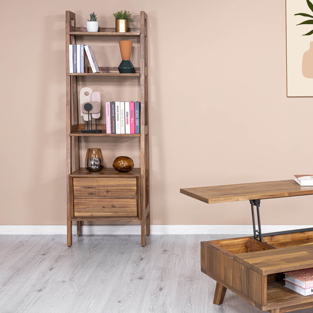 Gia Modular Bookcase - Warm Pecan