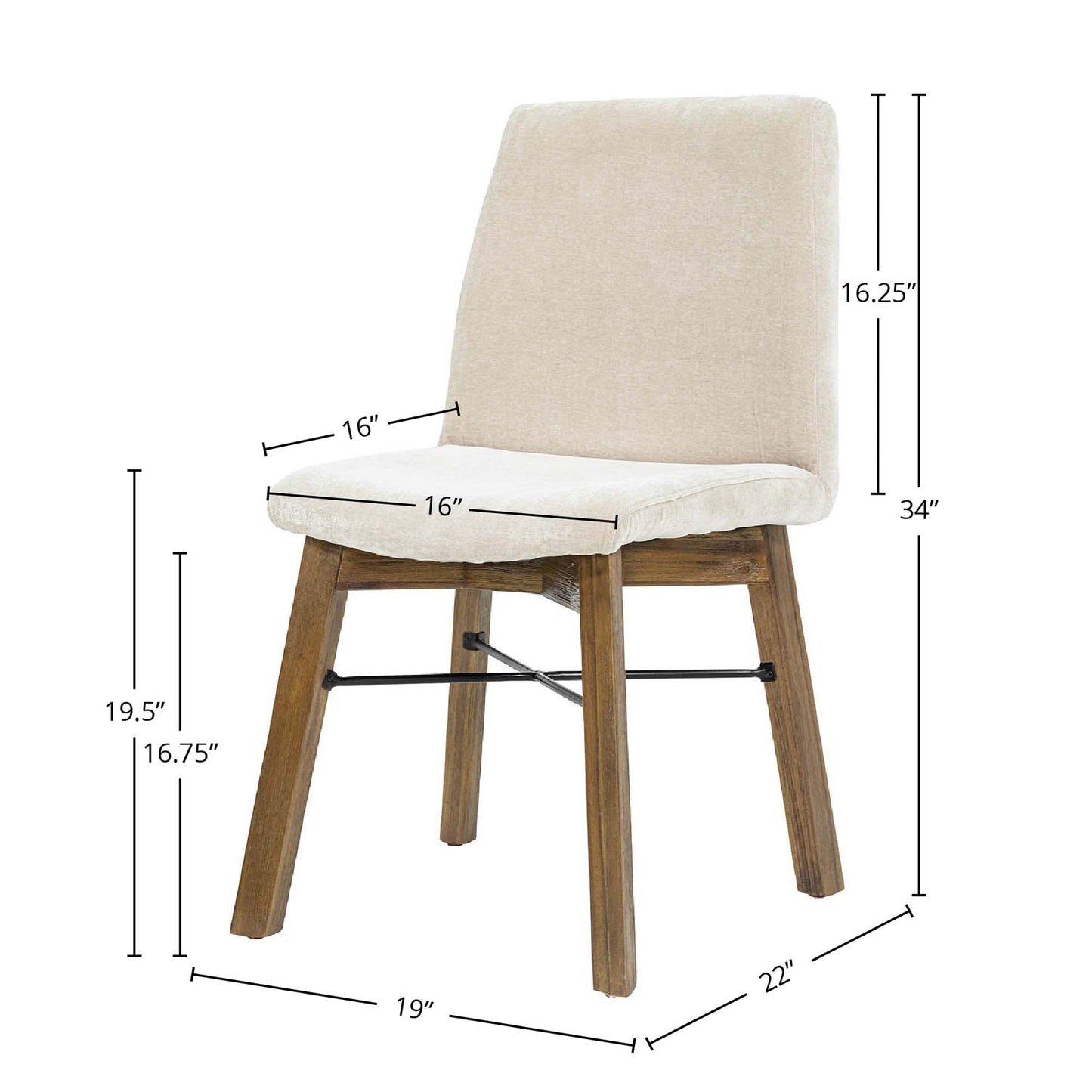 Gia Dining Chair - Warm Pecan - Sand
