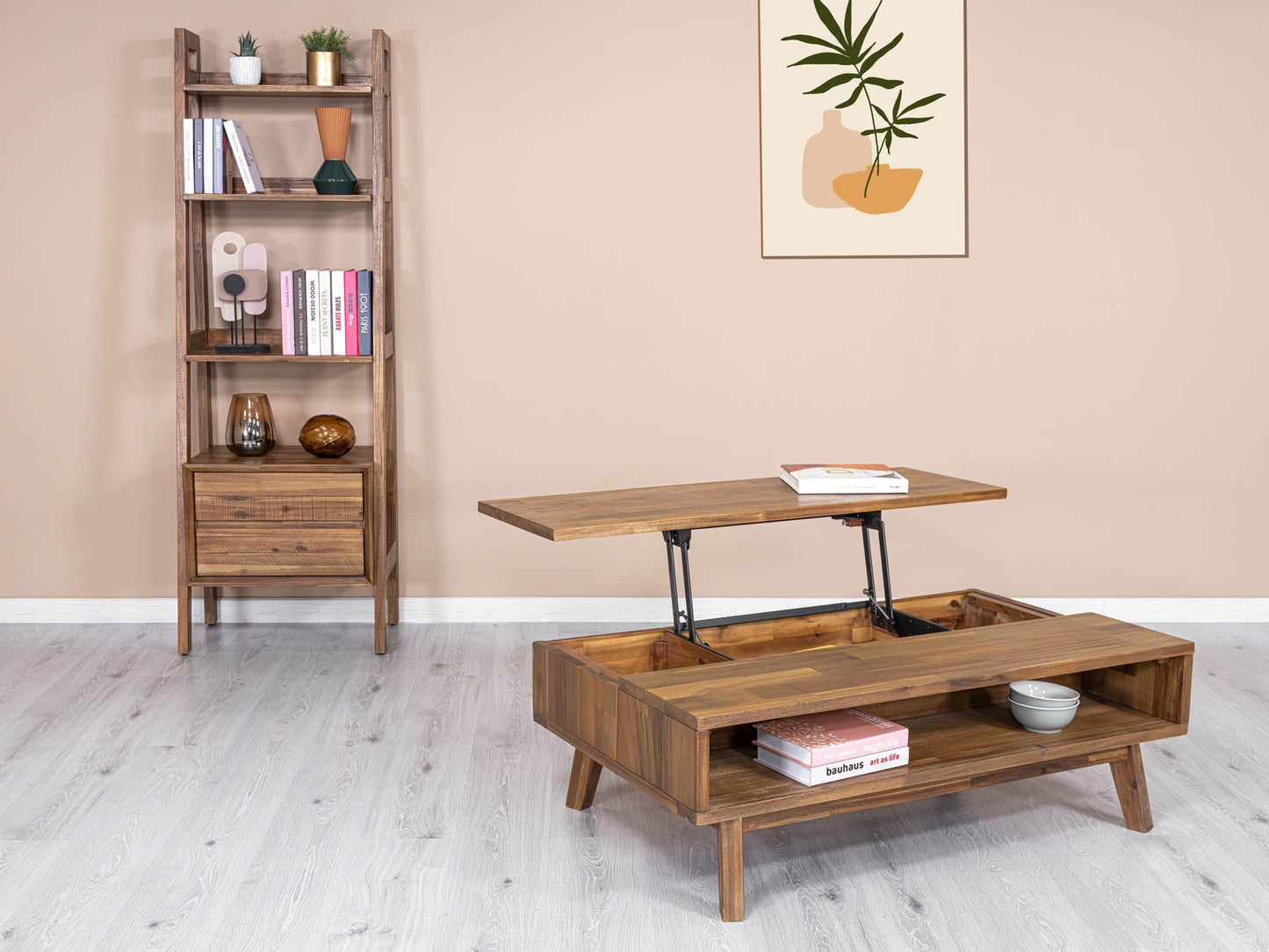 Gia Coffee Table w/ Lift Top - Warm Pecan