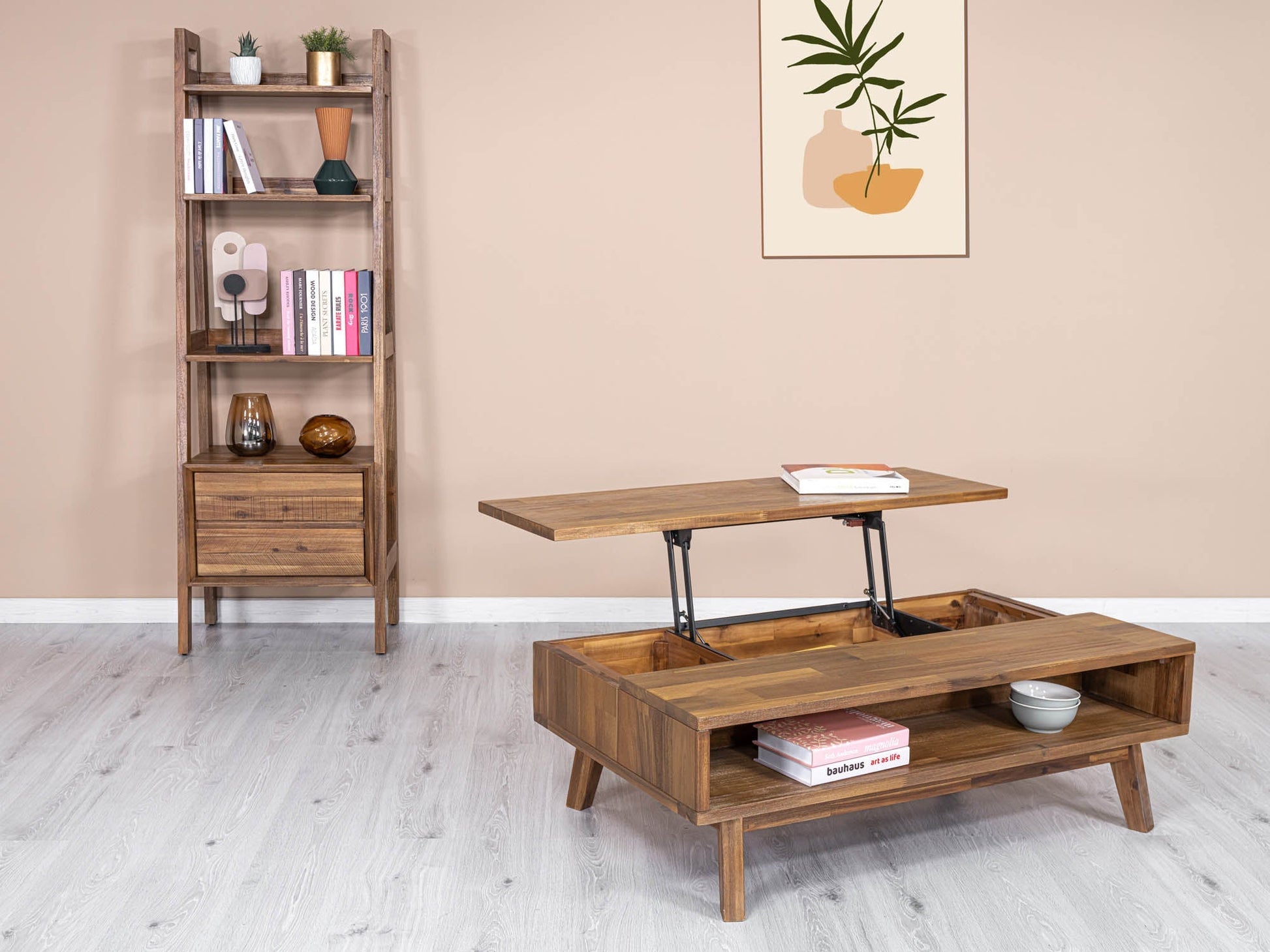 Gia Coffee Table w/ Lift Top - Warm Pecan