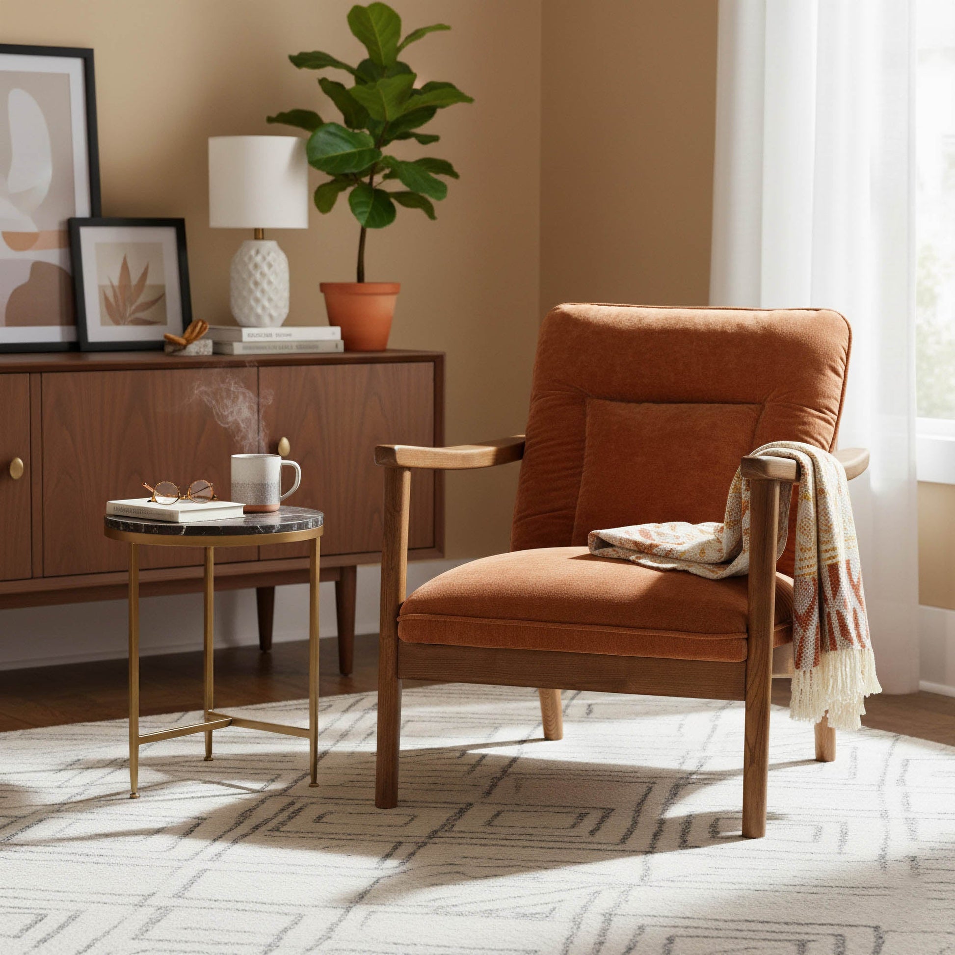 Highland Club Chair - Rust