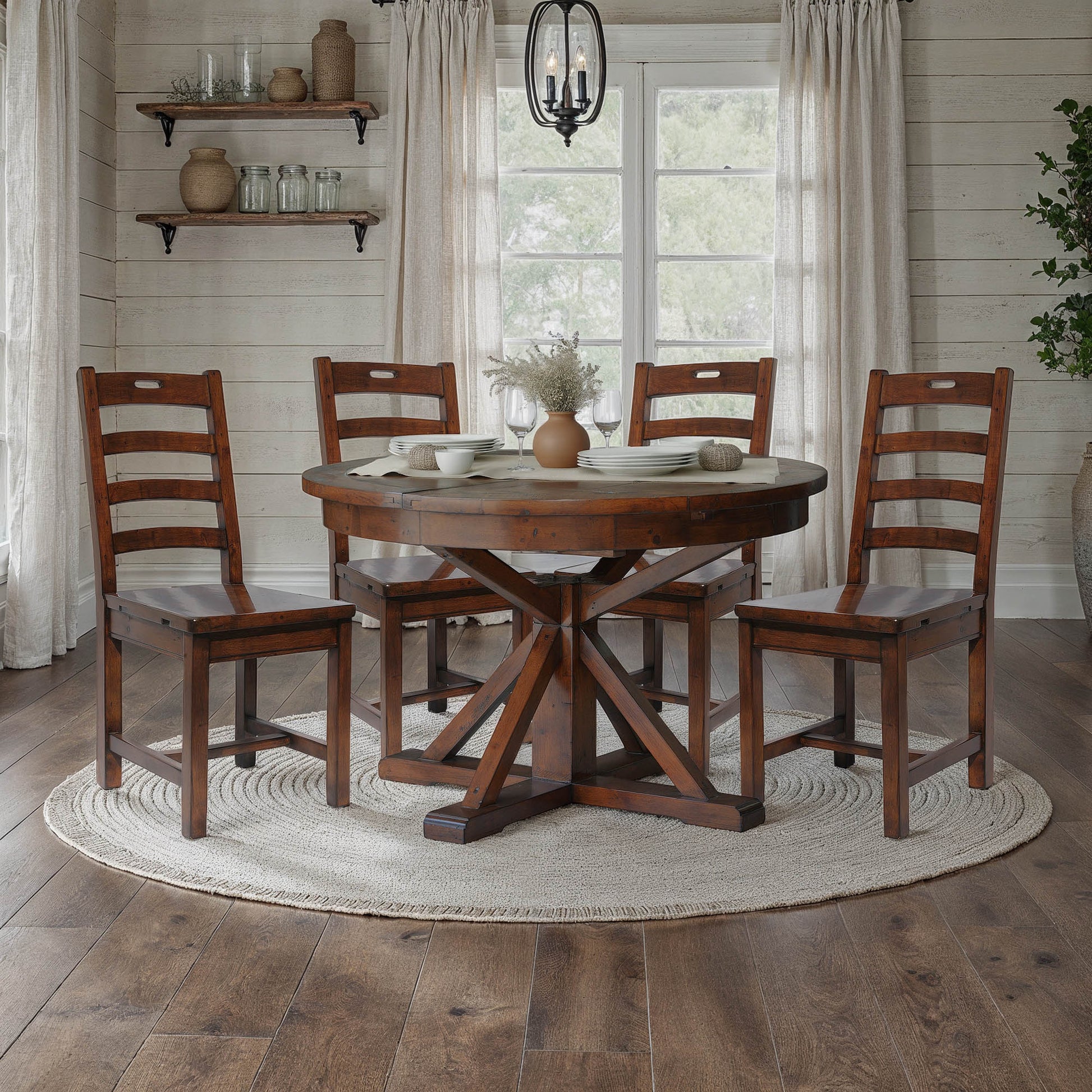 Irish Coast Round 47/63" Extension Dining Table - African Dusk