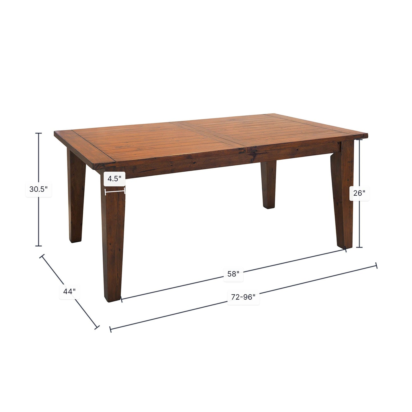 Irish Coast Large Extension Dining Table (72"/96") - African Dusk