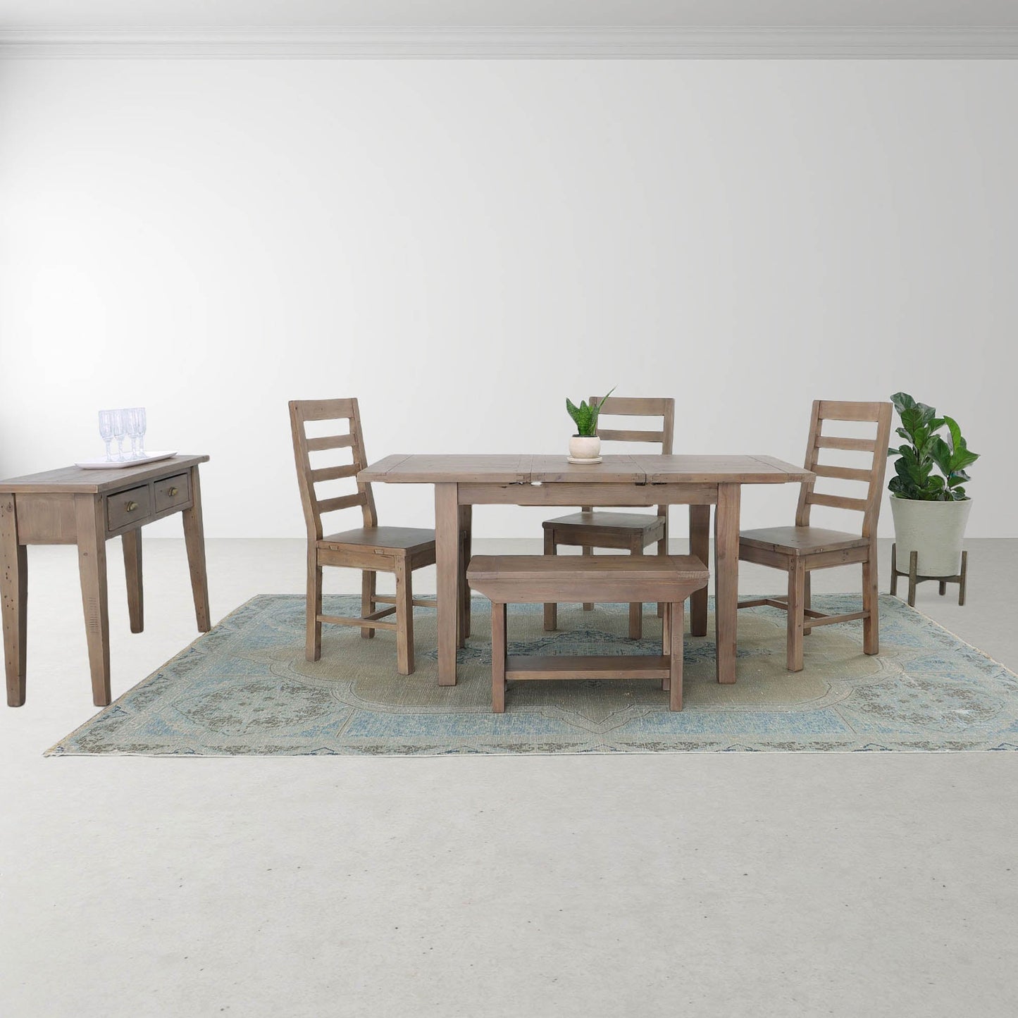 Irish Coast Small Extension Dining Table (47"/62") - Sundried