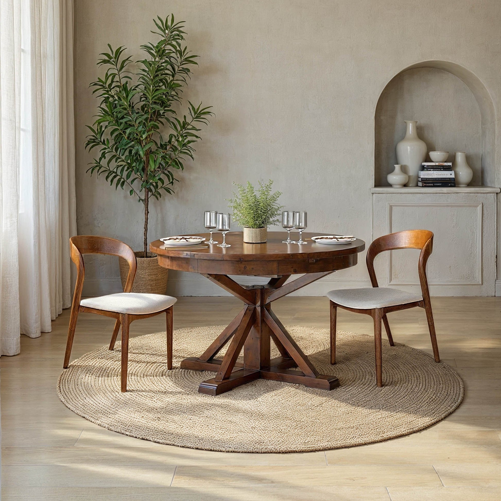 Irish Coast Round 47/63" Extension Dining Table - African Dusk