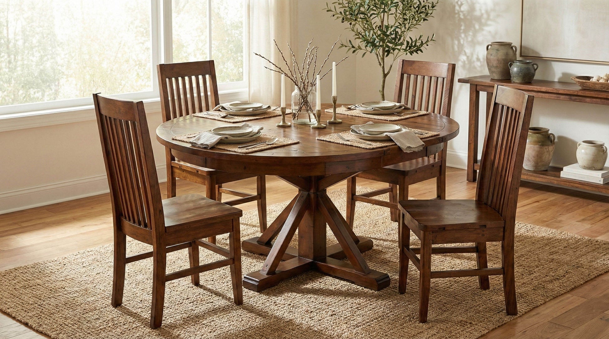 Irish Coast Round 47/63" Extension Dining Table - African Dusk