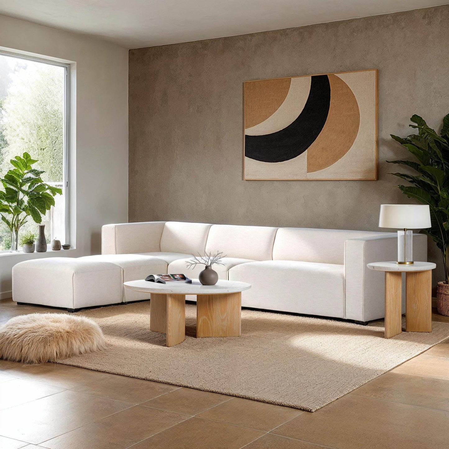 Infinity Coffee Table - Seashell Finish