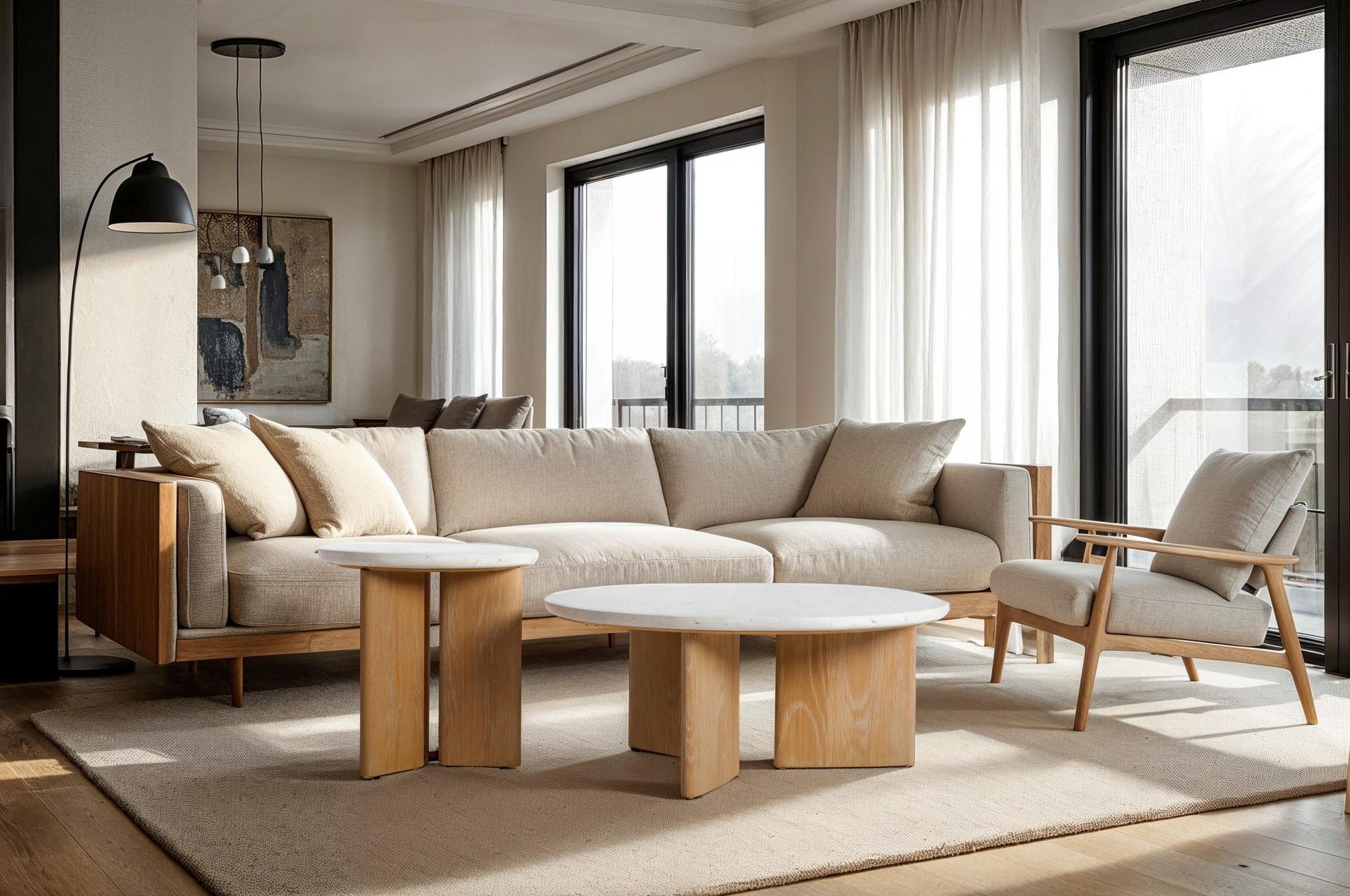 Infinity Coffee Table - Seashell Finish