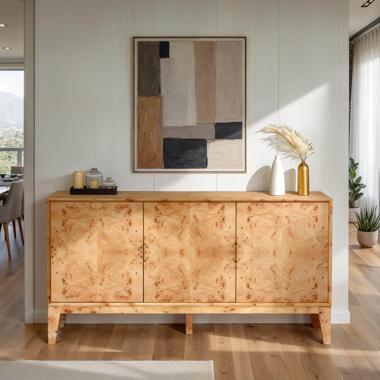 Mappa 3 Door Sideboard - Light Burl