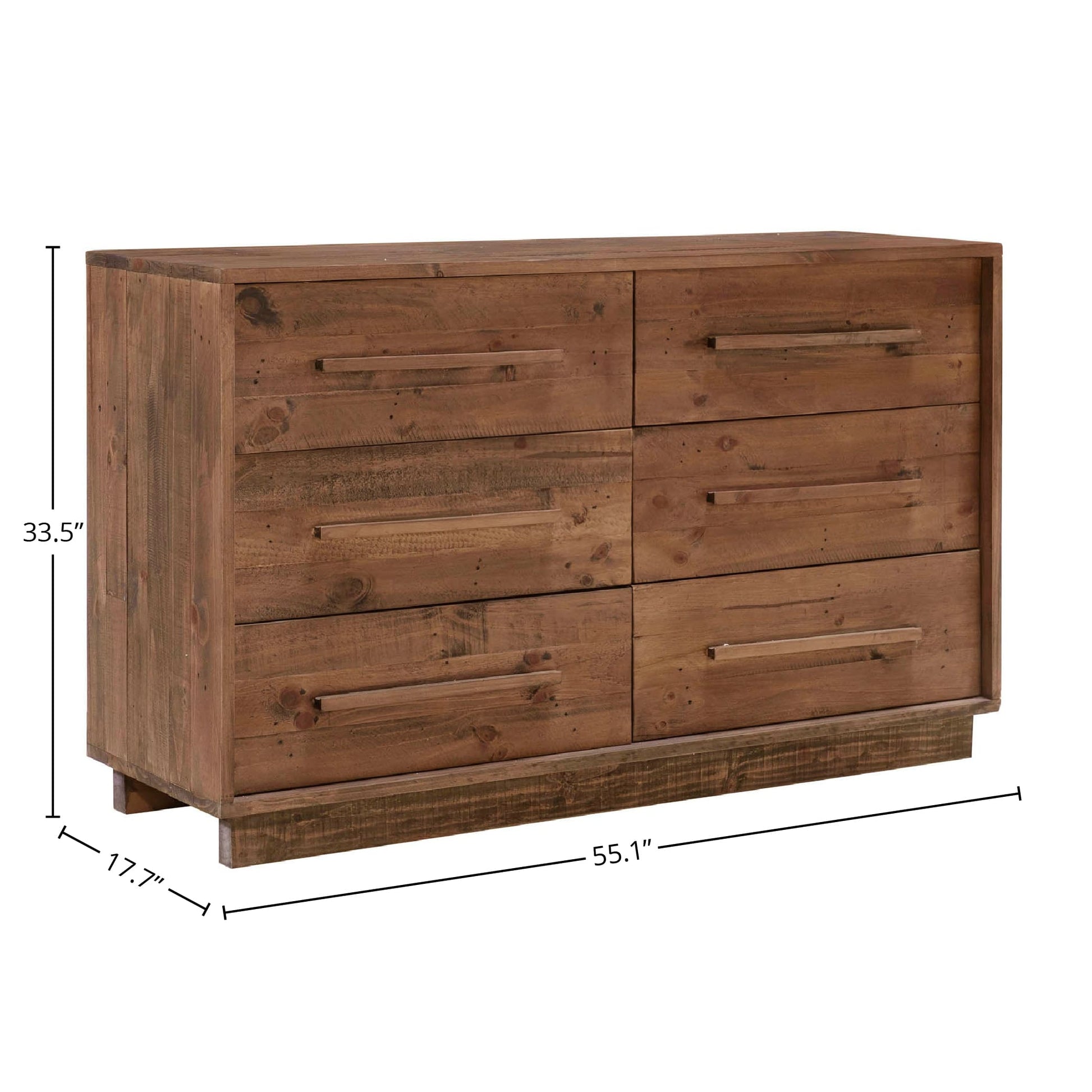 Nevada 6 Drawer Dresser - Dark Driftwood