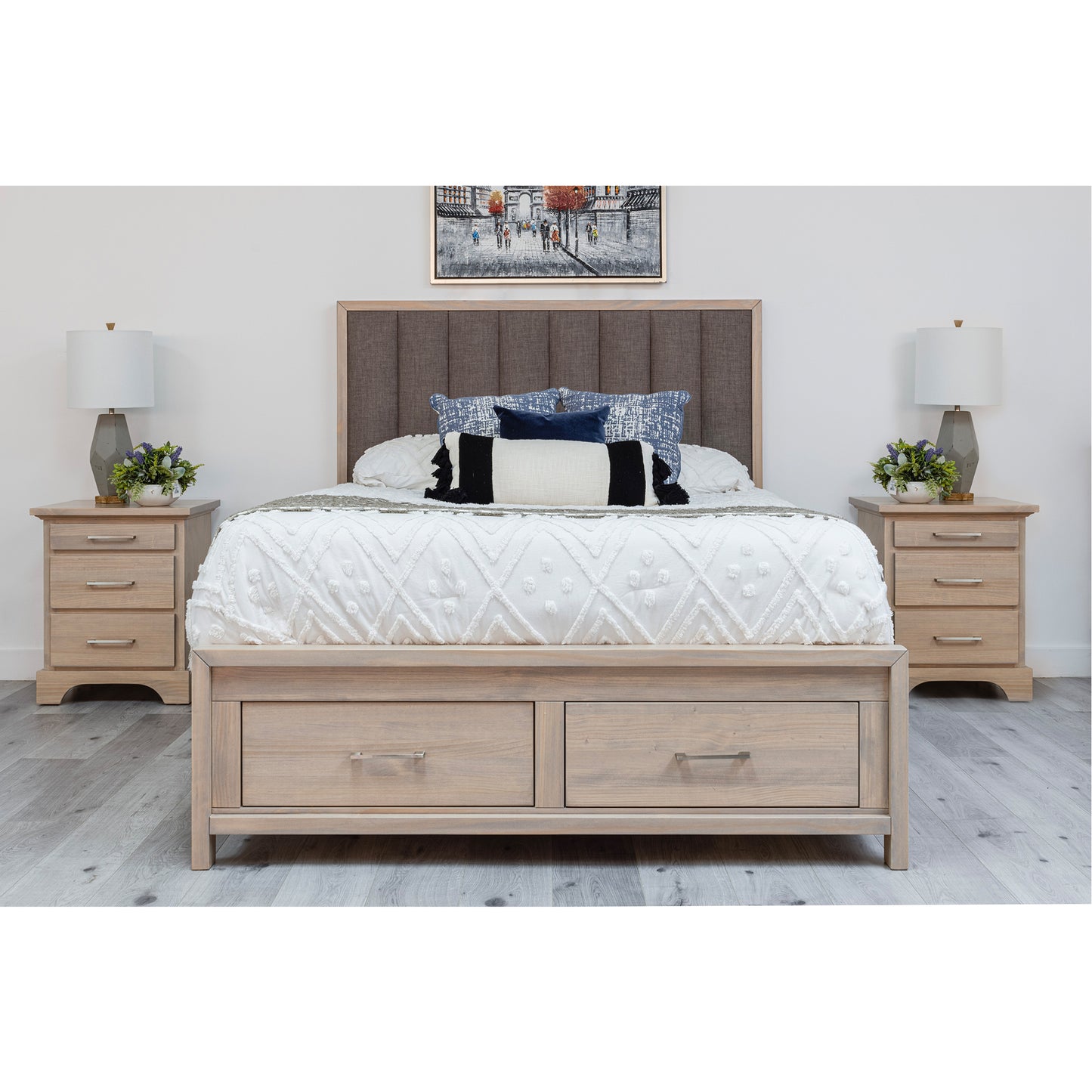 Queen Ombre Bed Frame With Front Storage