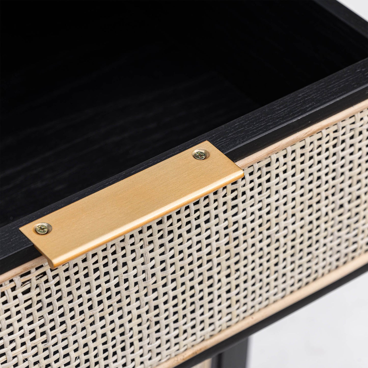 Rattan Filing Cabinet - Ebony