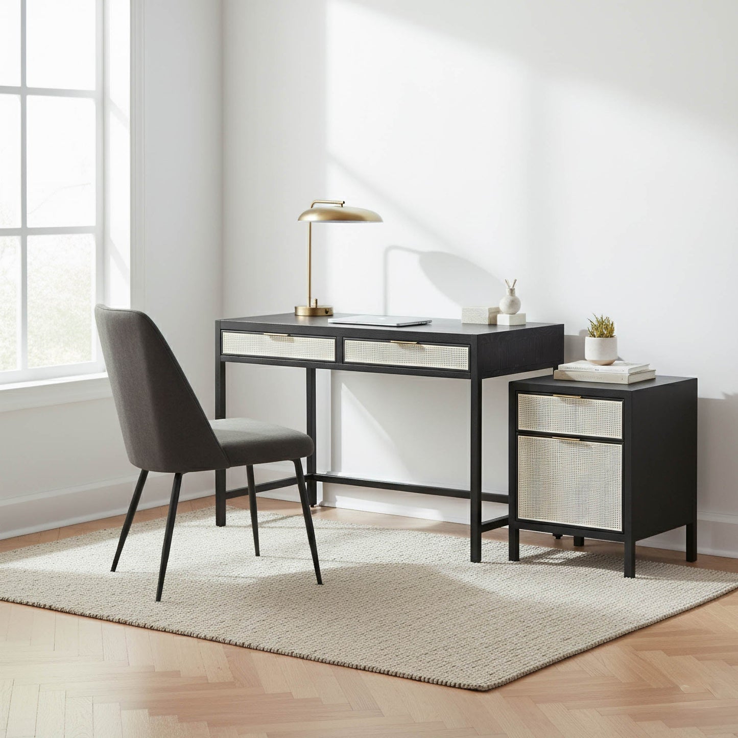 Rattan Desk - Ebony