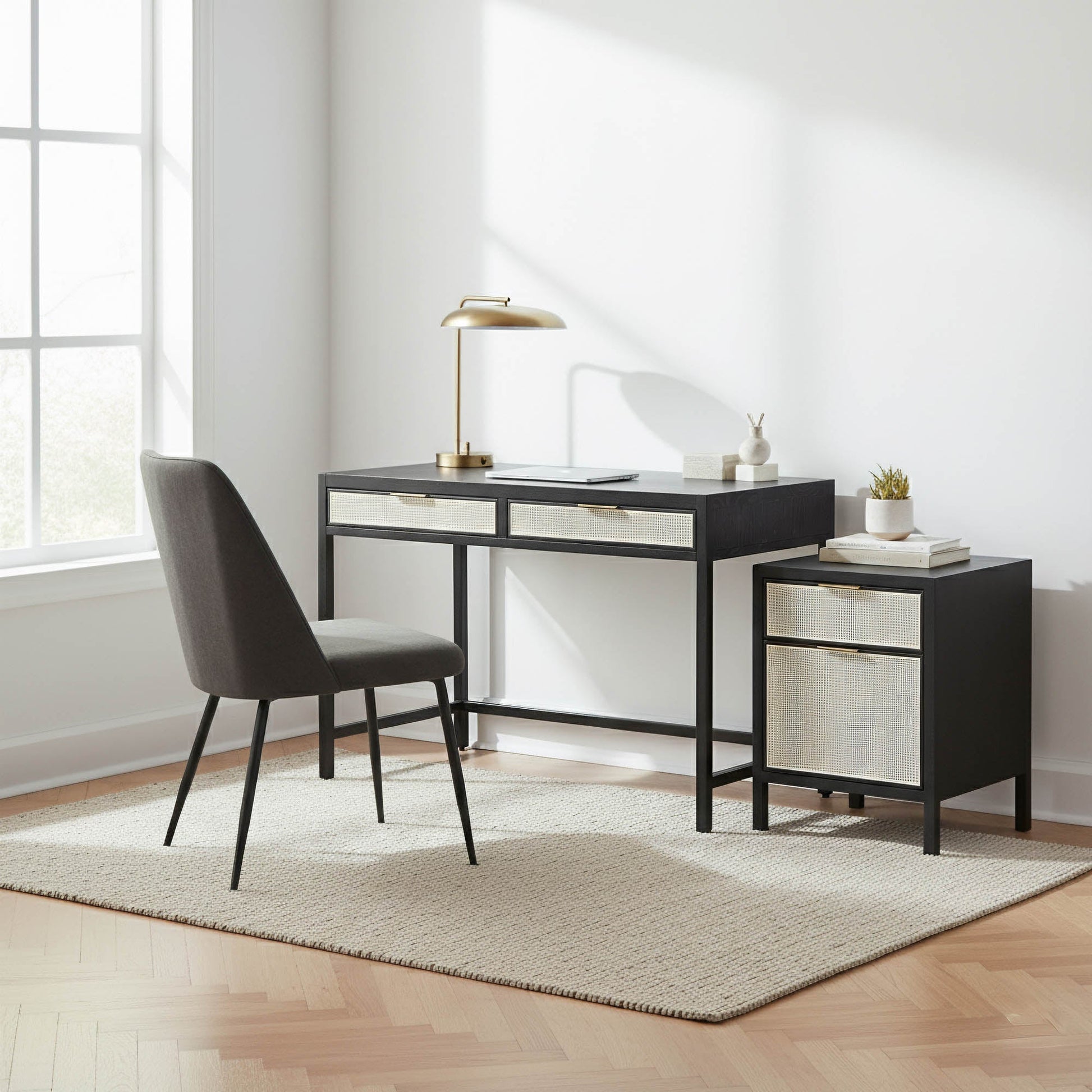 Rattan Desk - Ebony