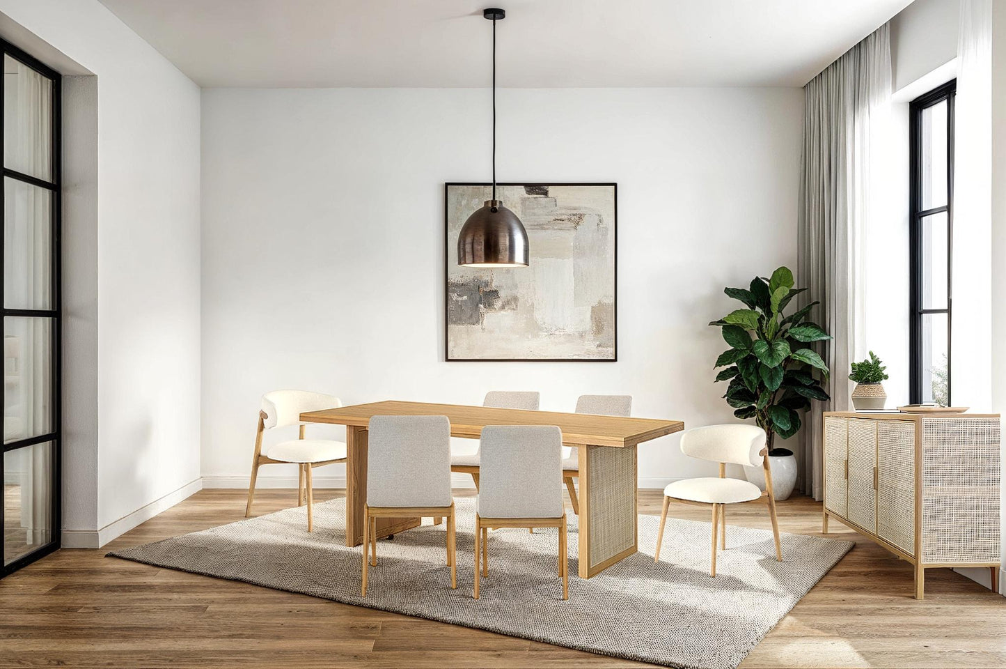 Rattan Dining Table - Natural