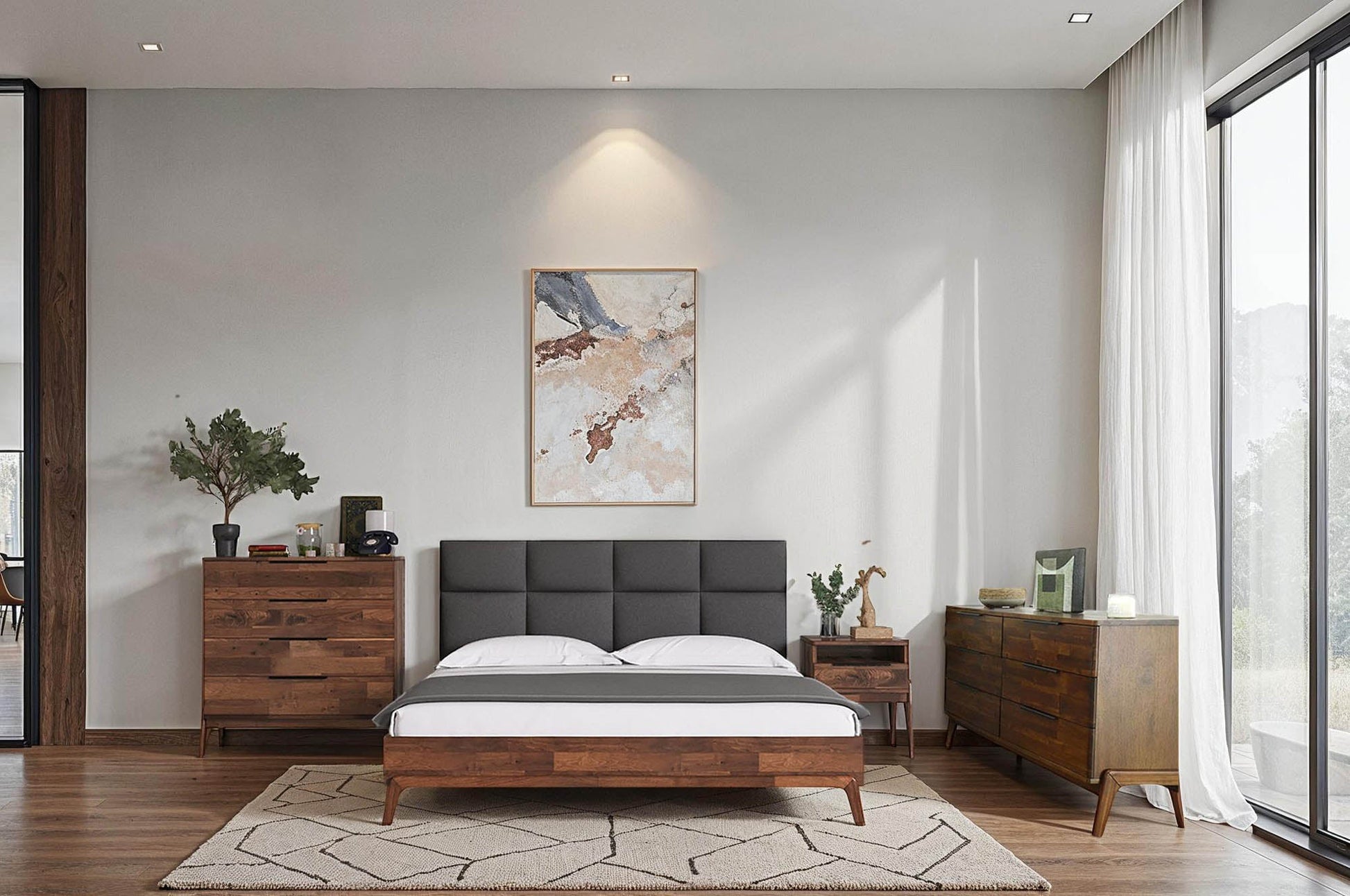 Remix Queen Bed - Grey