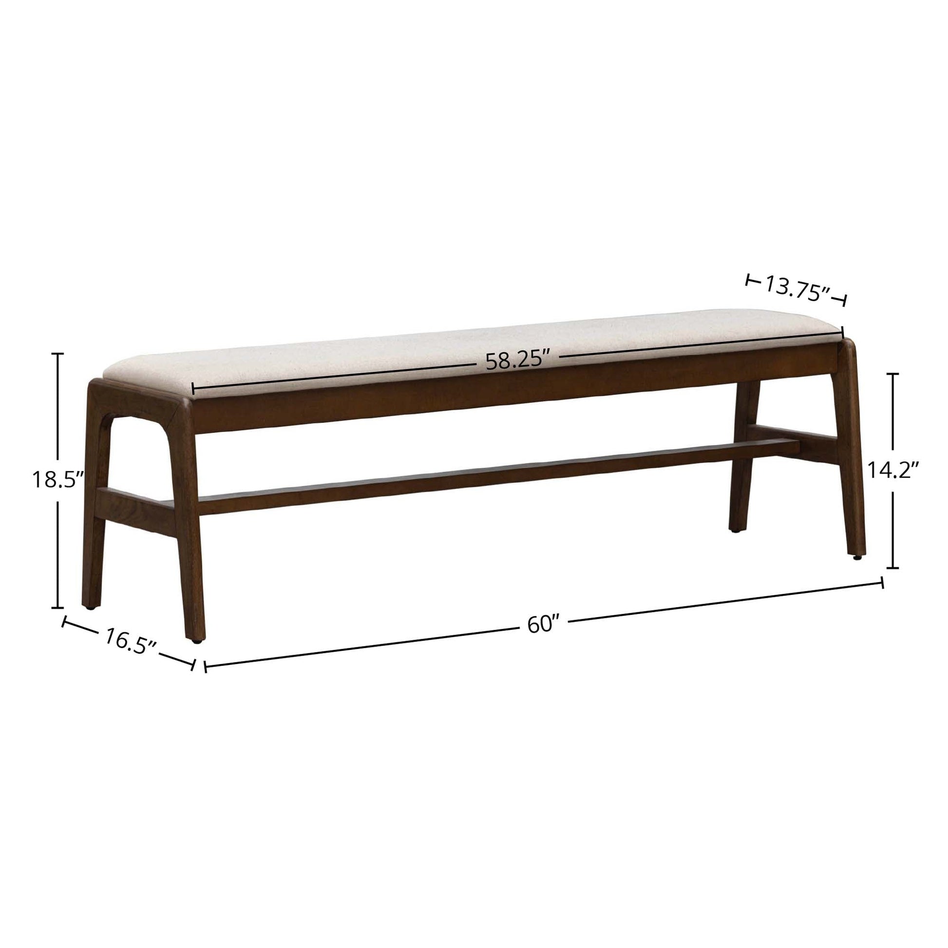 Remix Upholstered Bench - Cream