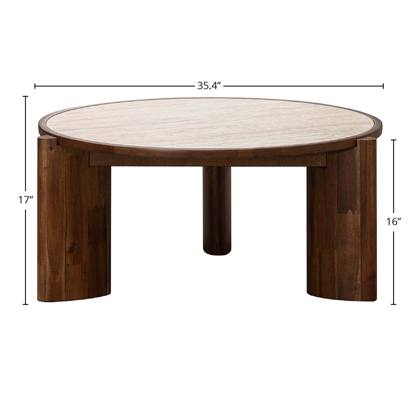Remix Round Coffee Table - Travertine