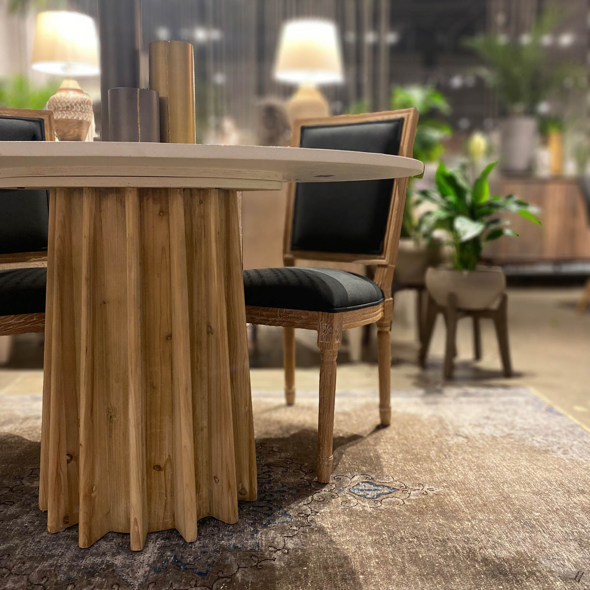 Sculpture Dining Table - White Concrete Wash