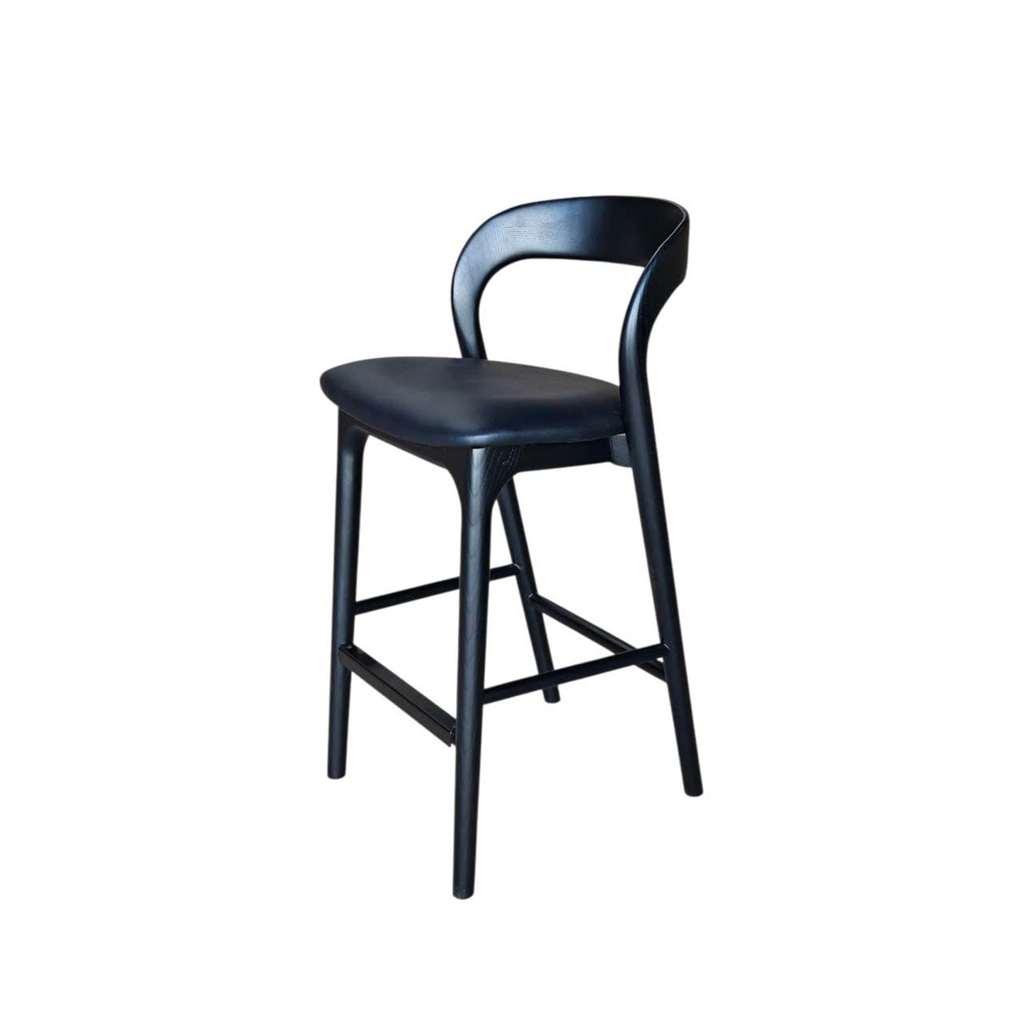 Rotondo Counter Stool - Black Frame w/ PU Seat