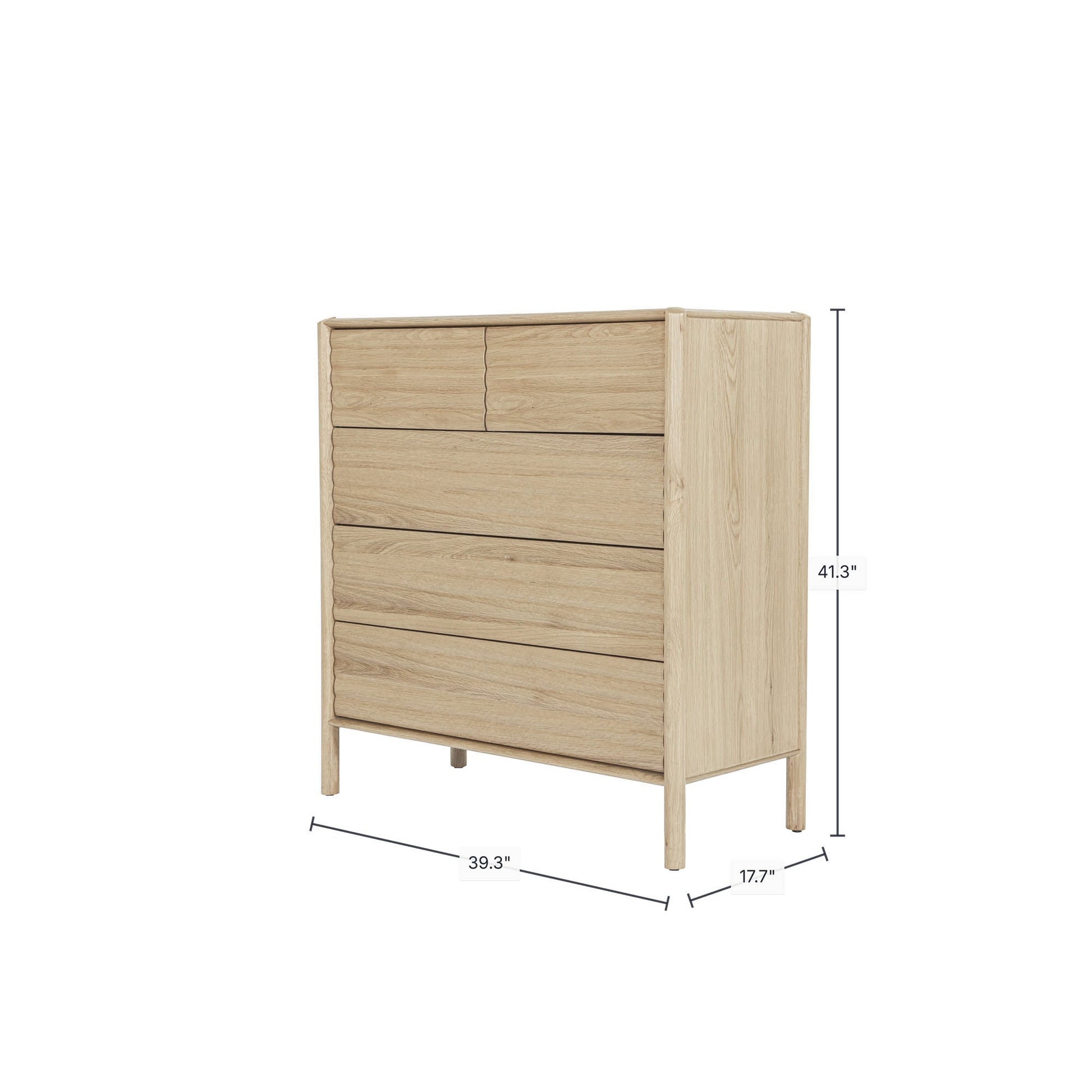 Runway 5 Drawer Chest - Light Oak