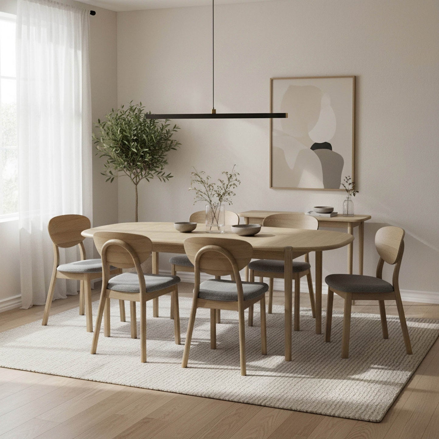 Runway Large Dining Table 82" - Light Oak