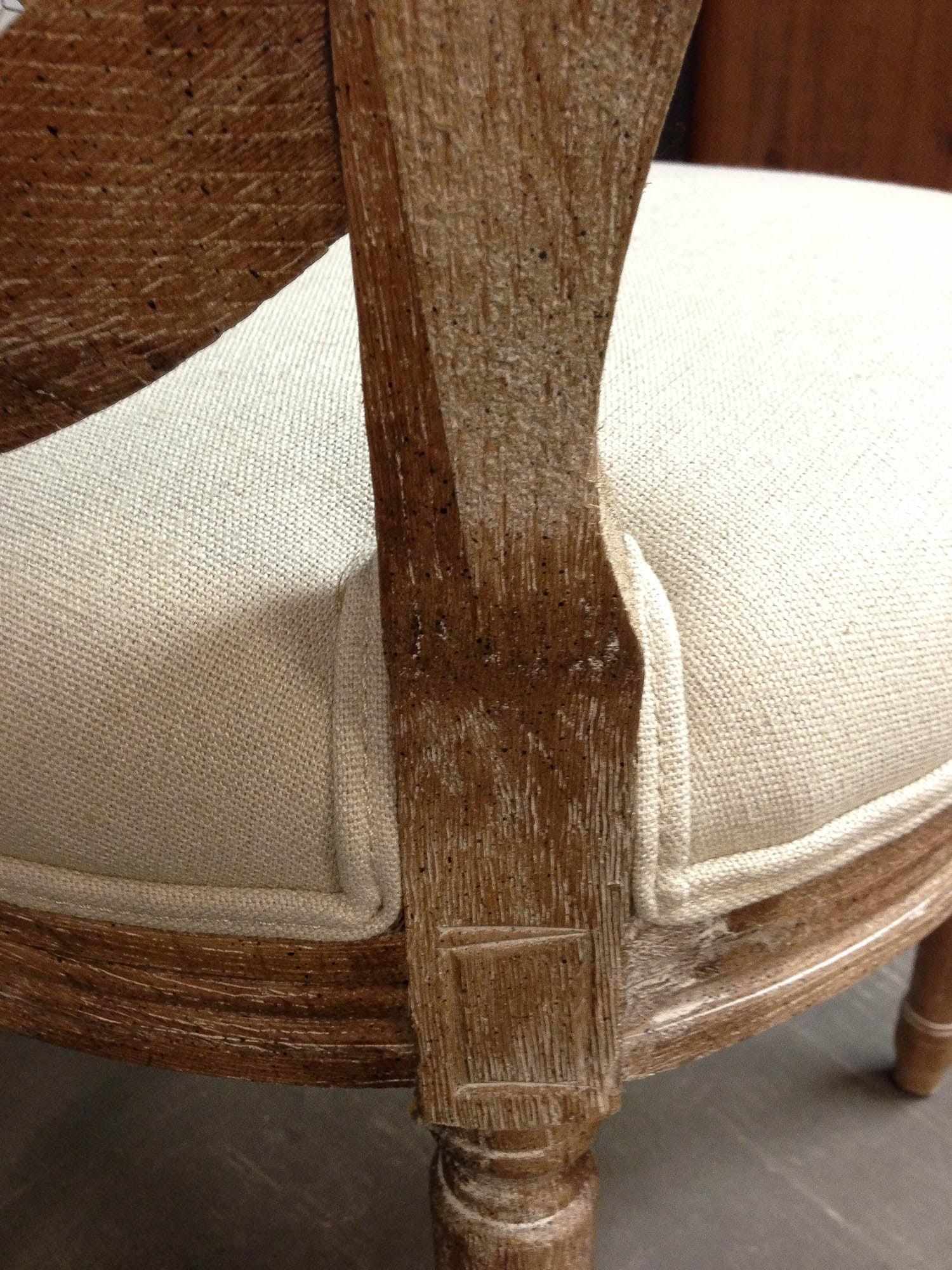 Napoleon Dining Chair w/ Cane Back - Antique Linen