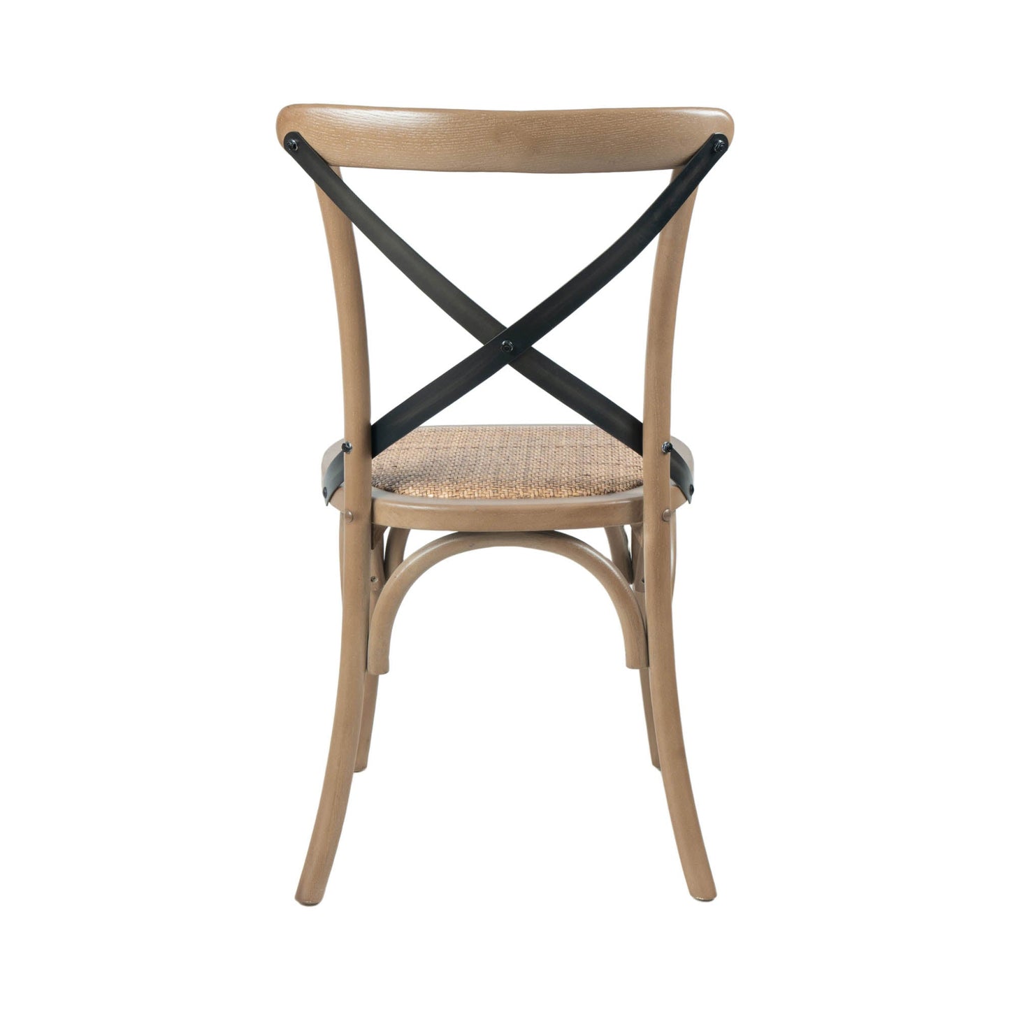 Cross Back Chair w/ Rattan Seat - Sundried
