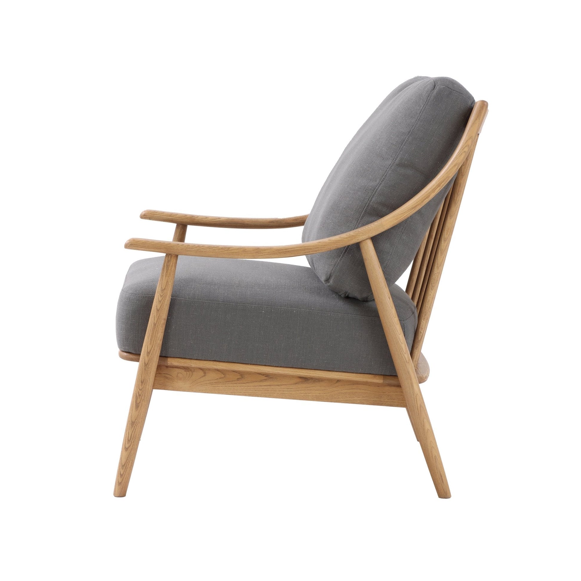 Kinsley Club Chair - Stormy Grey/Natural Frame