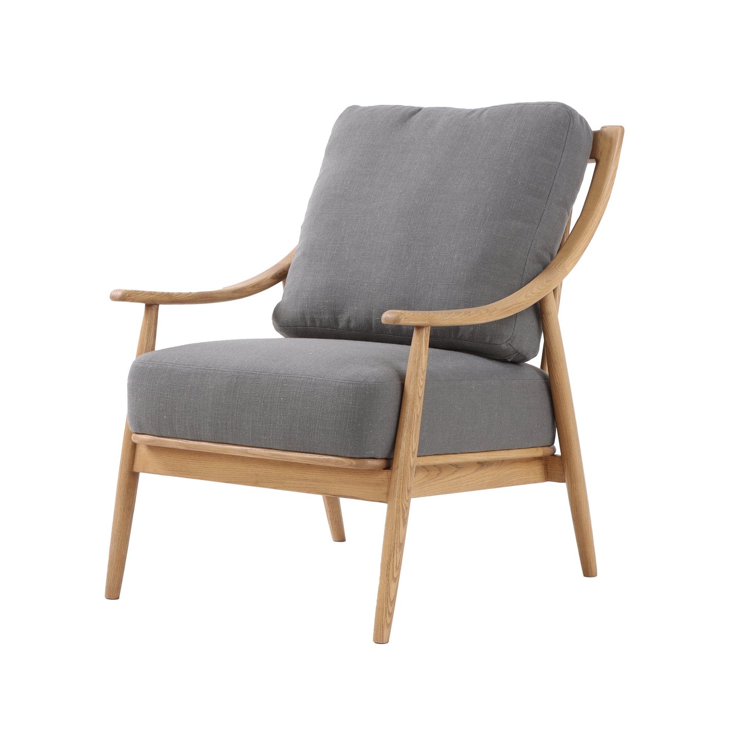 Kinsley Club Chair - Stormy Grey/Natural Frame