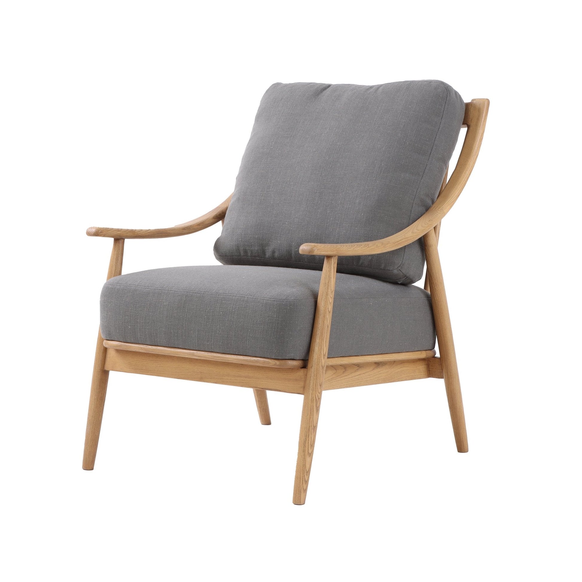 Kinsley Club Chair - Stormy Grey/Natural Frame