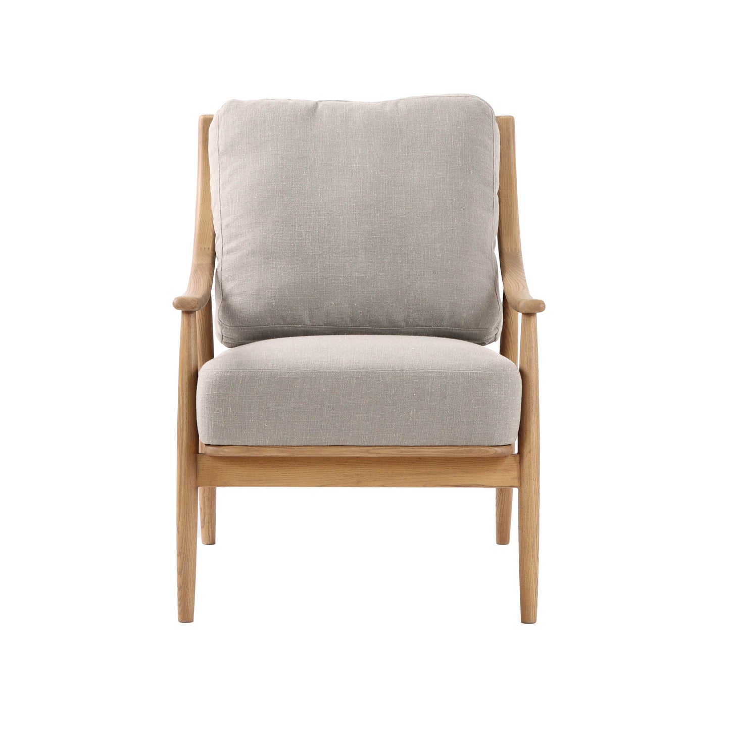 Kinsley Club Chair - Light Linen/ Natural Frame