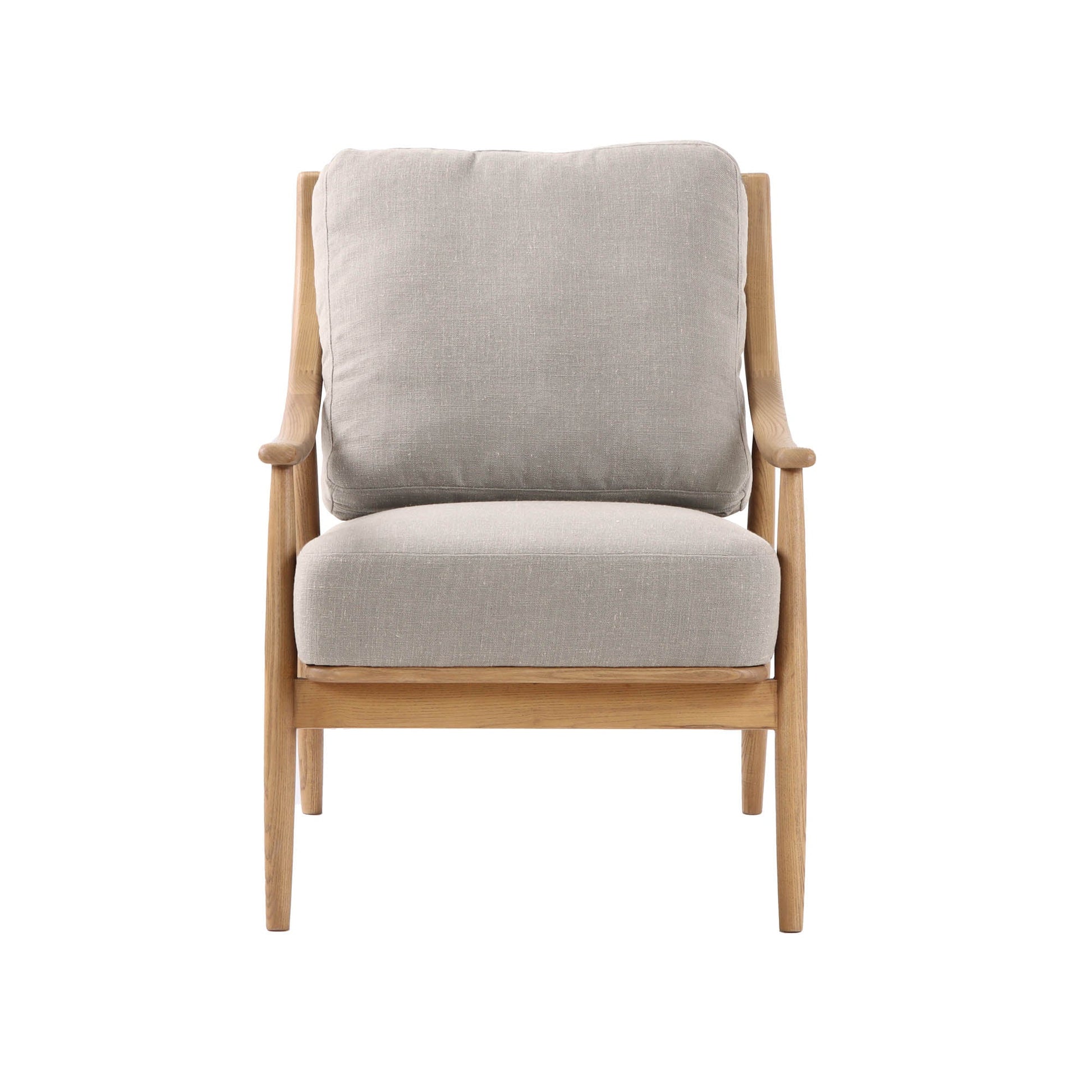 Kinsley Club Chair - Light Linen/ Natural Frame