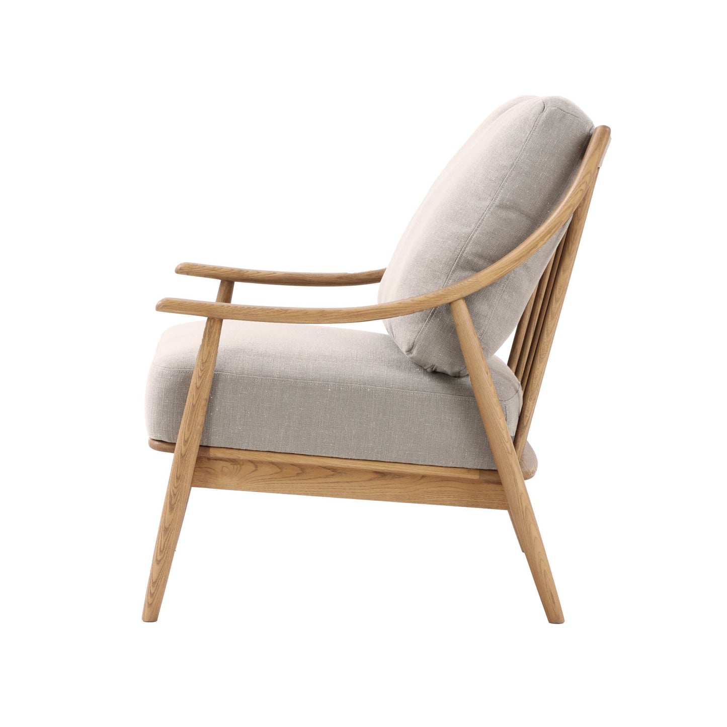 Kinsley Club Chair - Light Linen/ Natural Frame