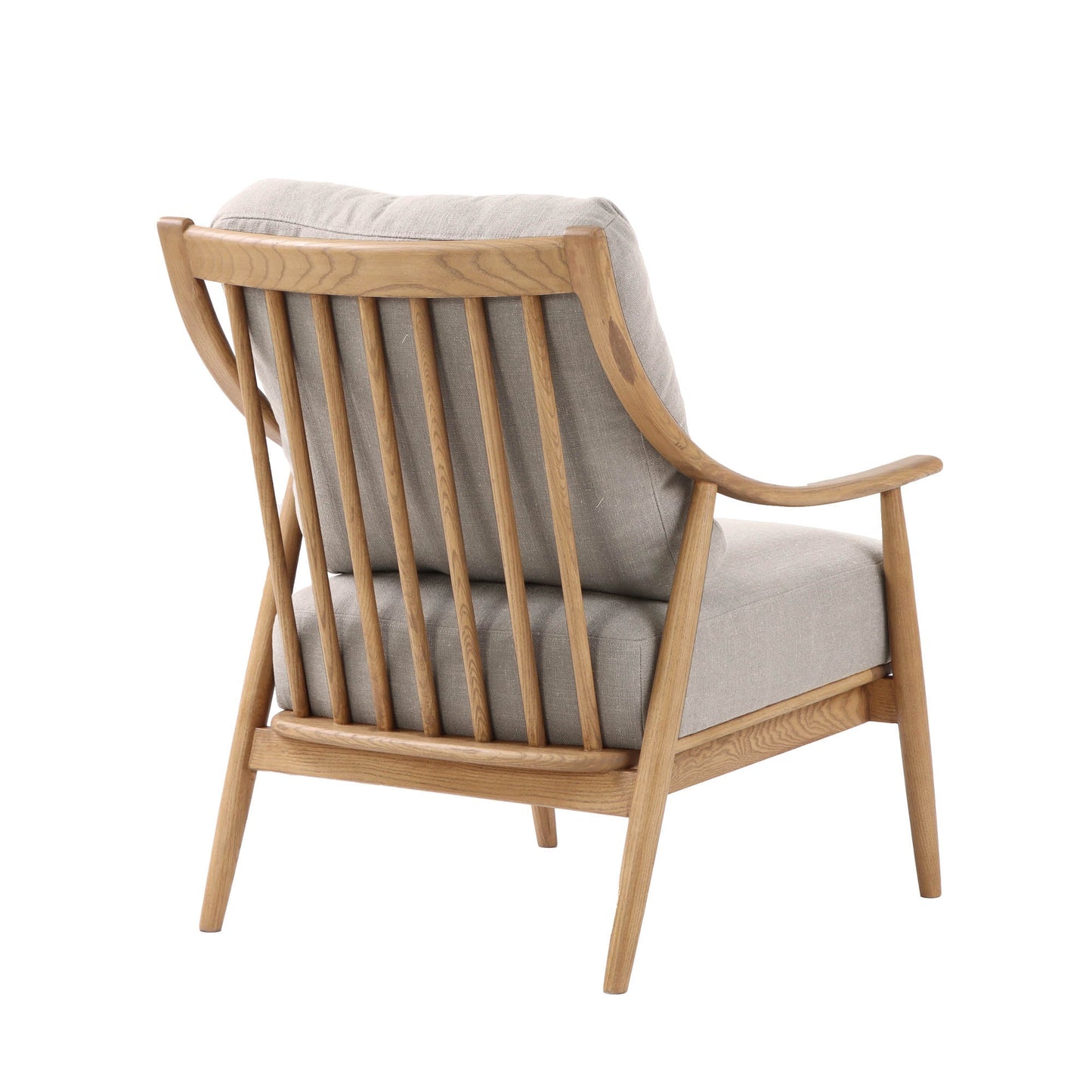 Kinsley Club Chair - Light Linen/ Natural Frame